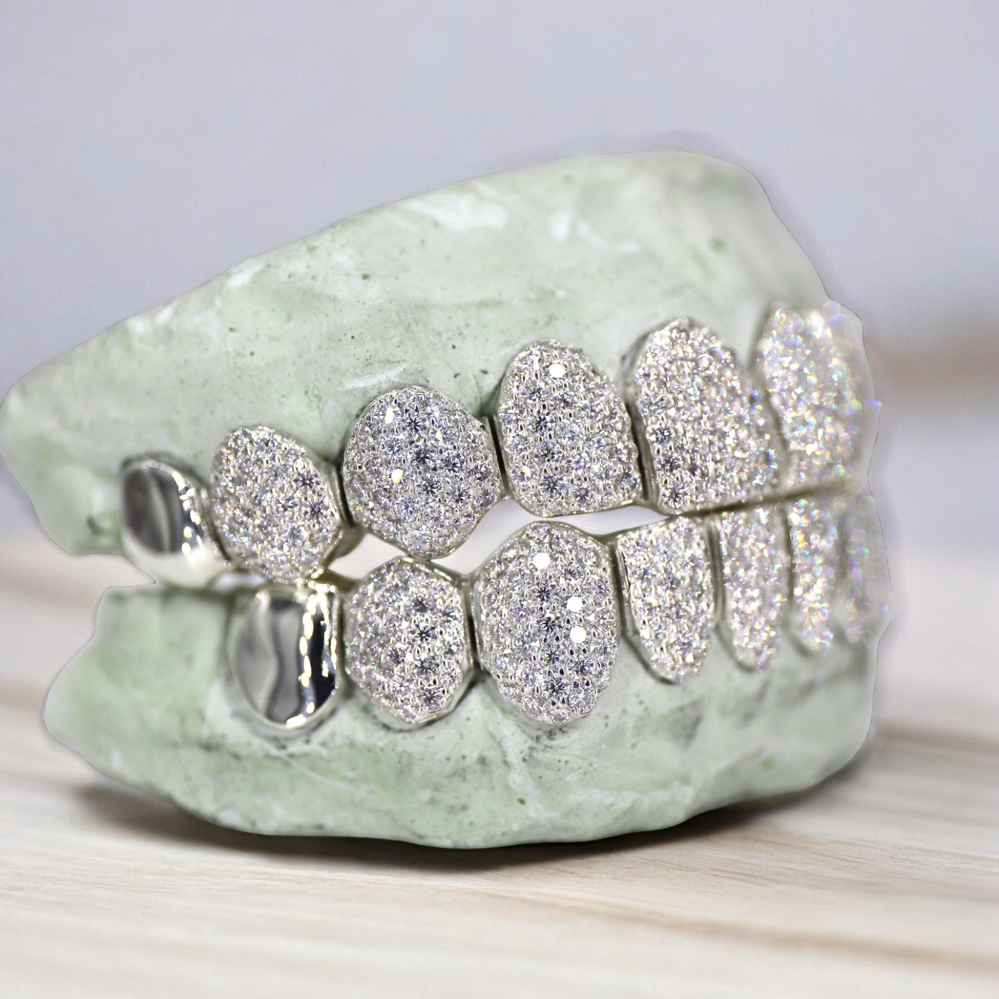 10 ON 10 VVS Moissanite Diamond Grillz