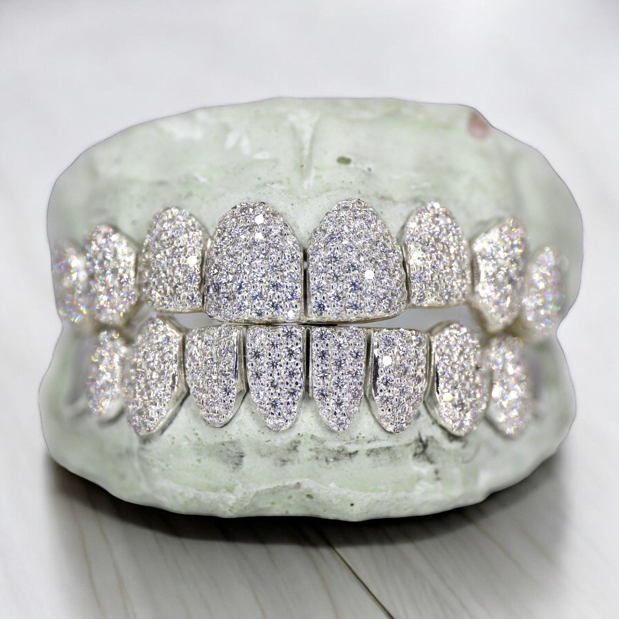 10 ON 10 VVS Moissanite Diamond Grillz