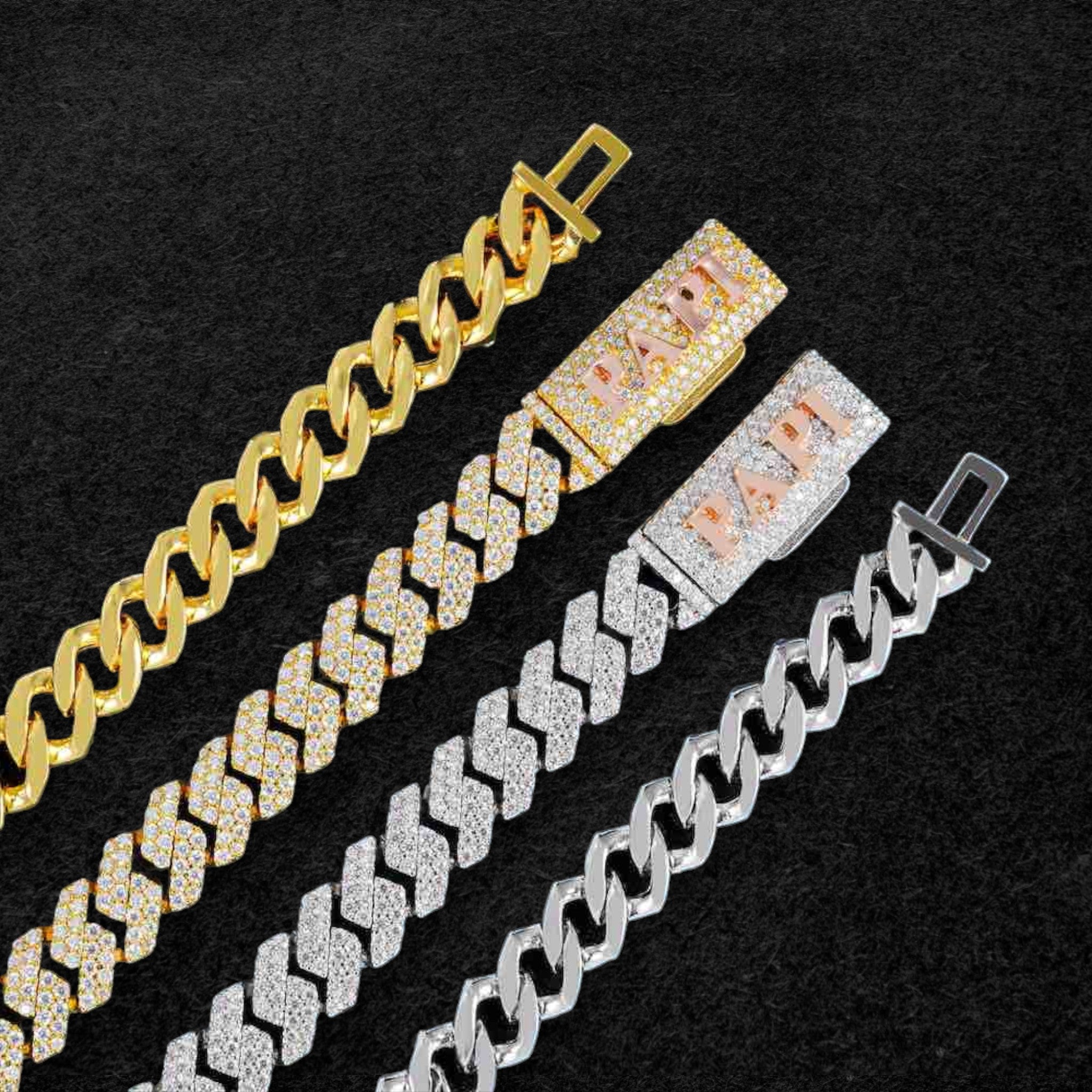 2-Row 10mm Moissanite Cuban Link Chain