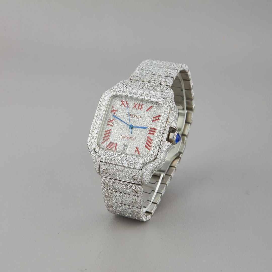 Iced Out Cartier Watch