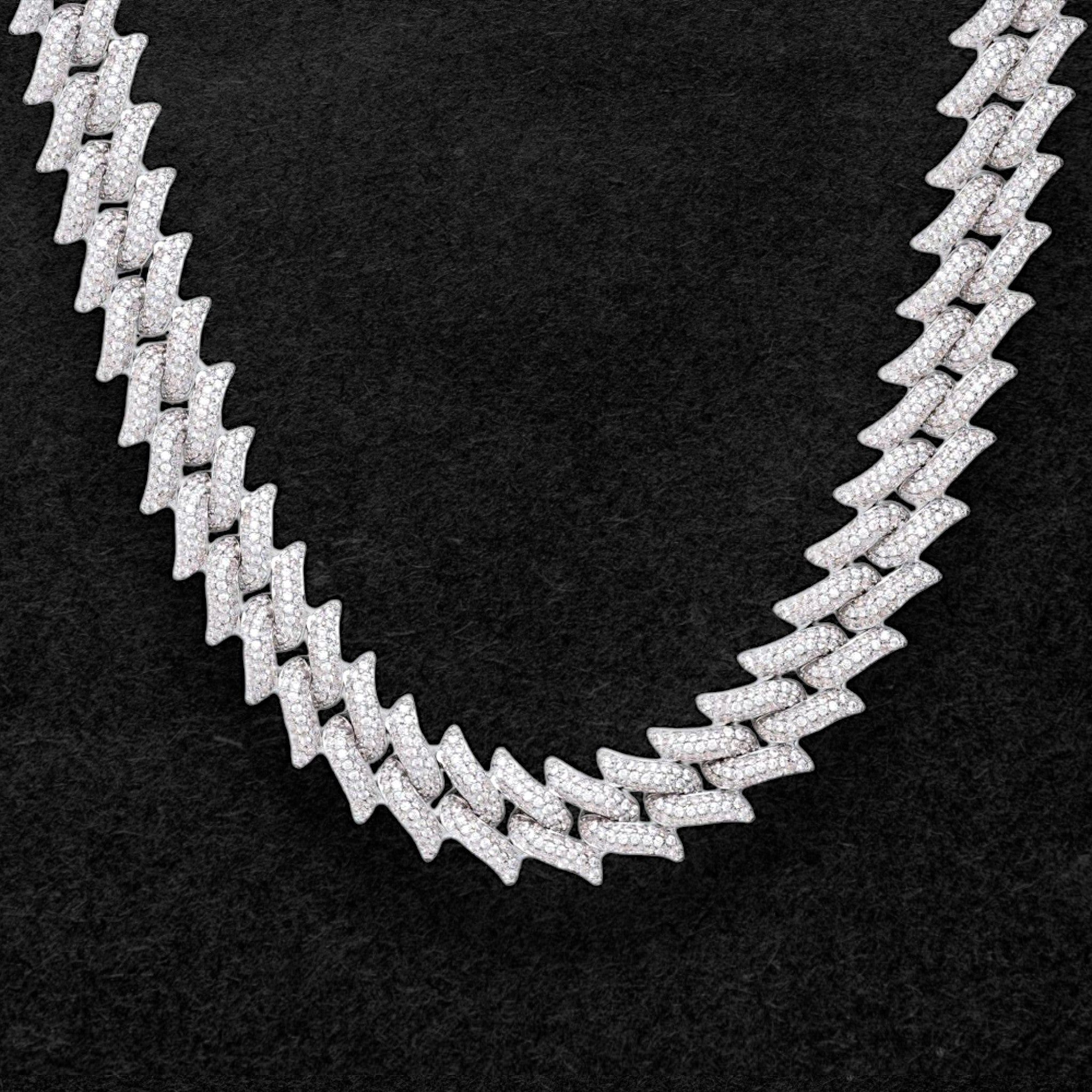 Icy 14mm Iced Out Spiked Cuban Link Chain