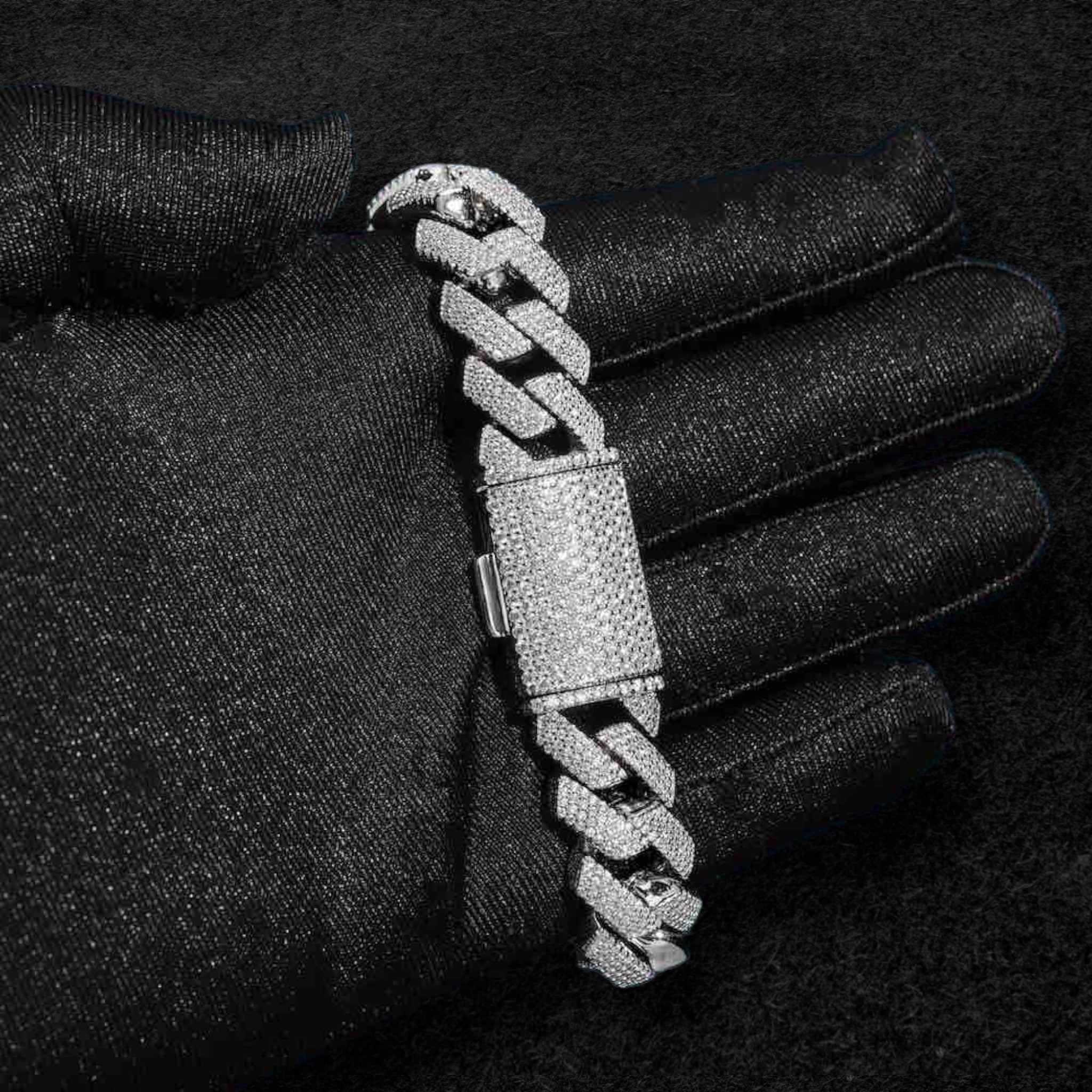 15MM 4-Row Moissanite Cuban Link Bracelet