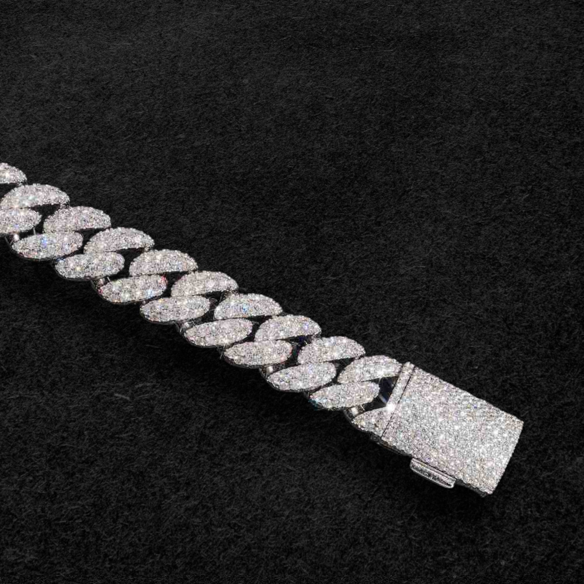 15MM 2-Row Iced Out Miami Cuban Link Bracelet