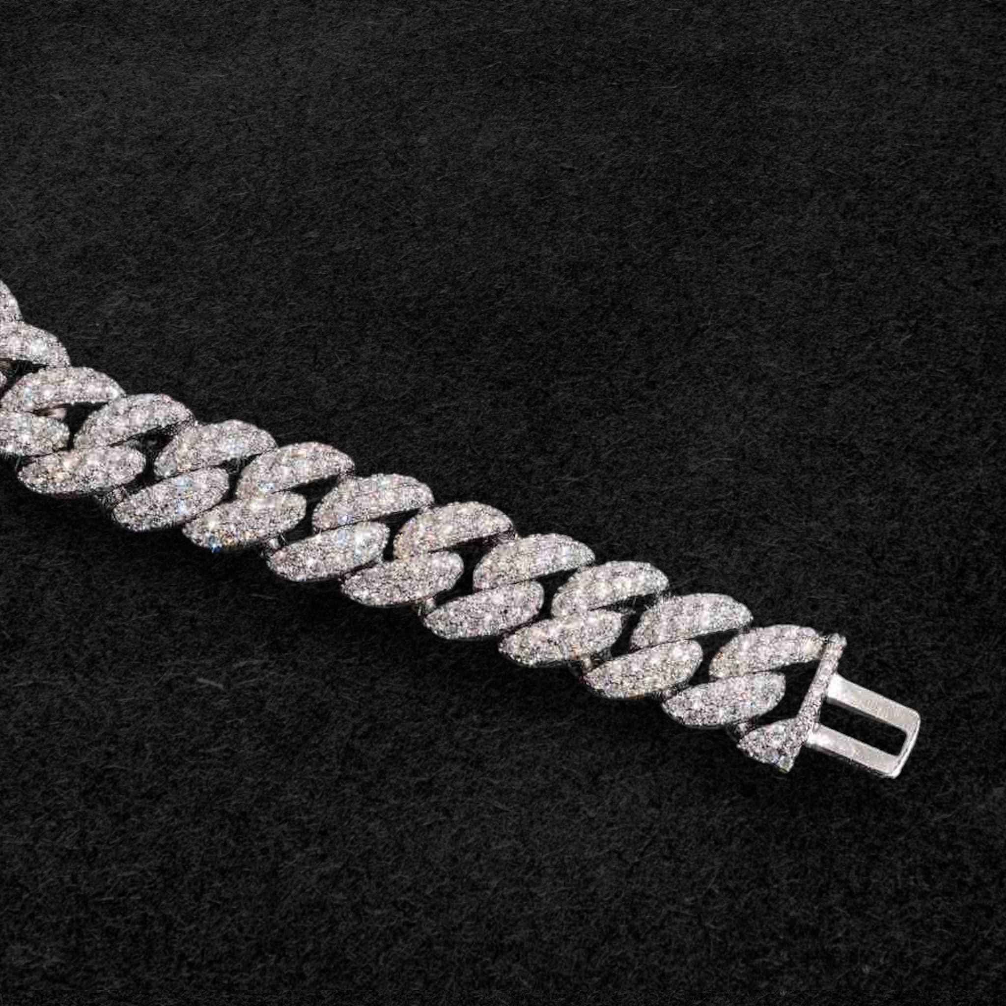15MM 2-Row Iced Out Miami Cuban Link Bracelet