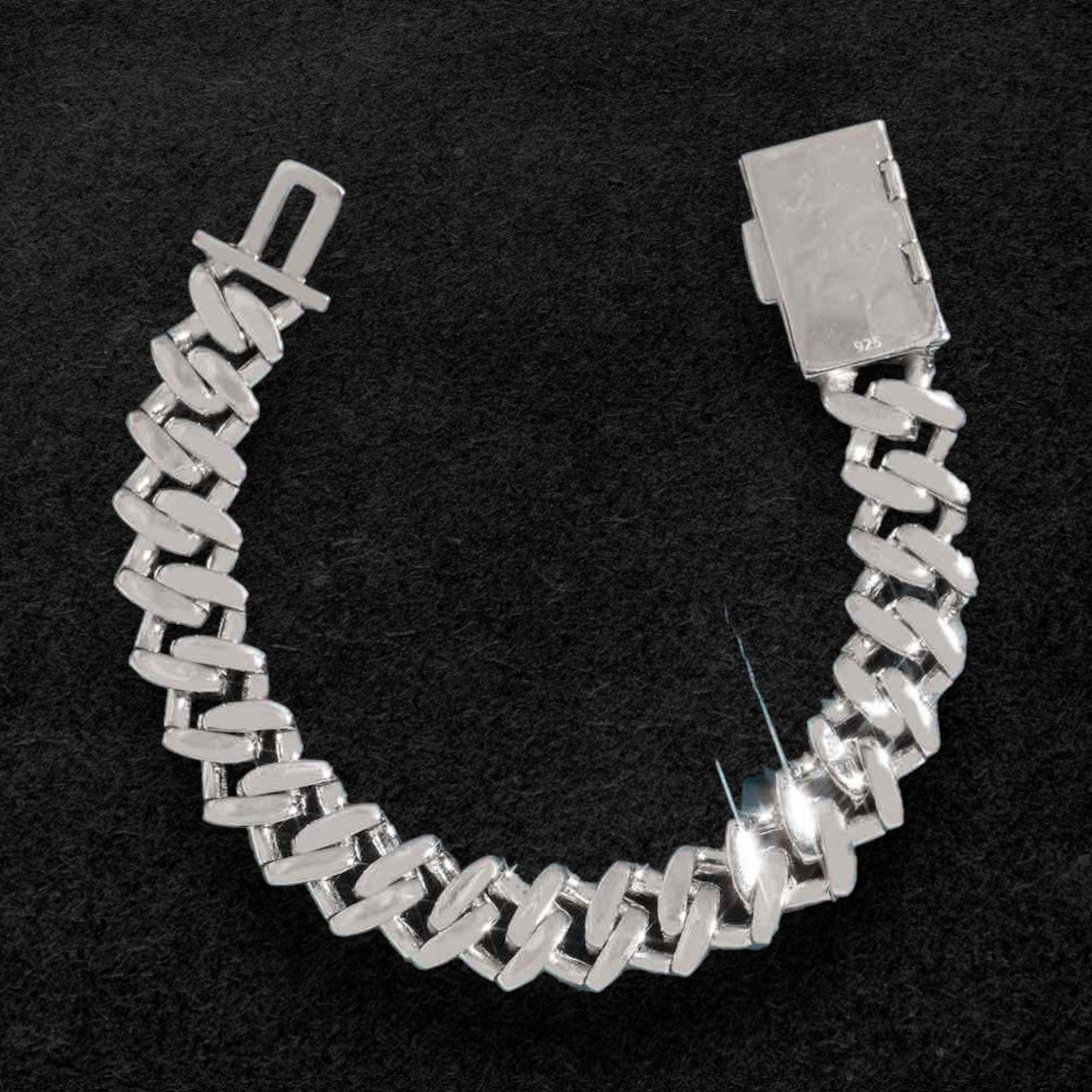 15MM 2-Row Moissanite Cuban Link Bracelet