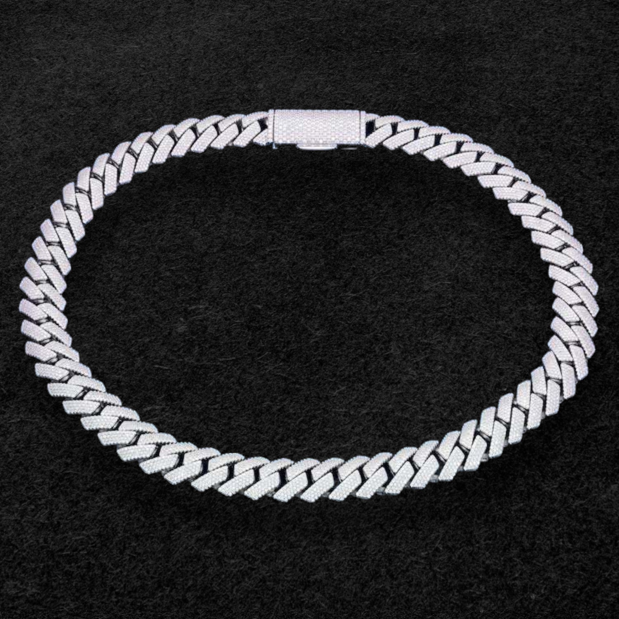 Exquisite 4-Row 15mm Moissanite Cuban Link Chain