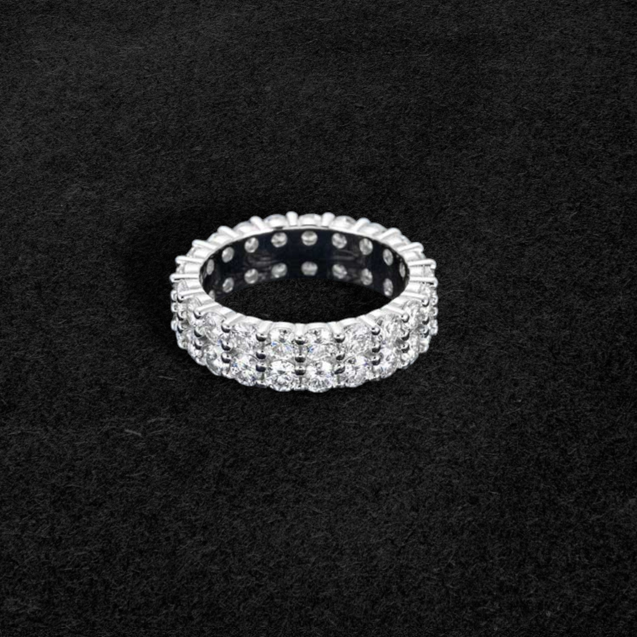 Blinged-Out 2-Row Moissanite Band Ring