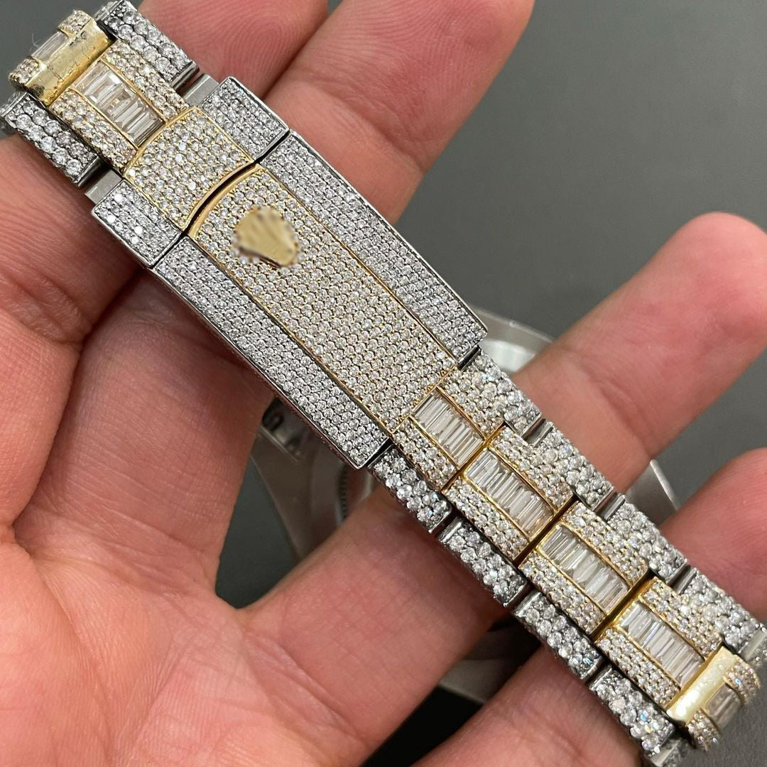 Moissanite Big Diamond bezel Rolex Watch