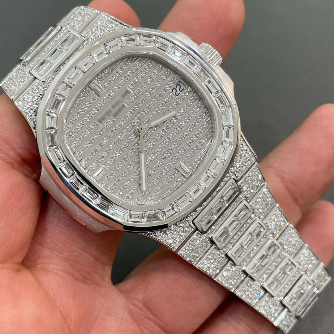 PATEK PHILIPPE MOISSANITE DIAMOND WATCH