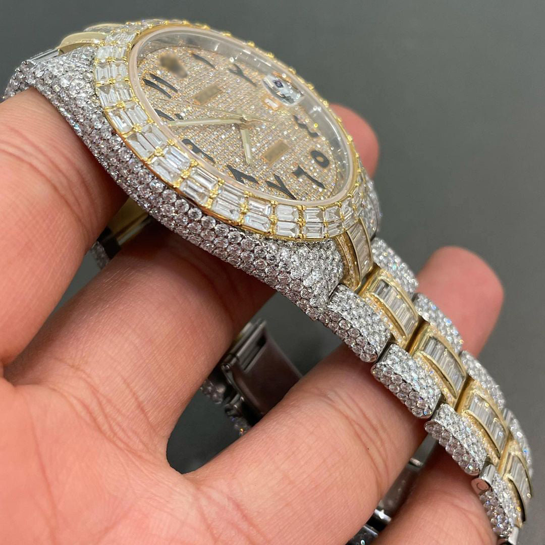 Moissanite Arabic Dial Rolex Watch