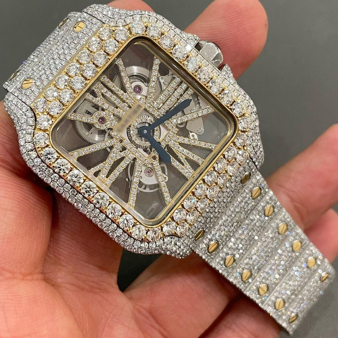 Moissanite Twotone Cartier Watch