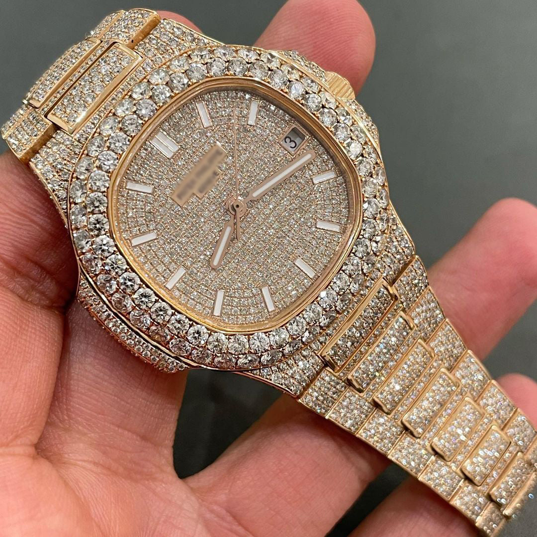 PATEK PHILIPPE MOISSANITE DIAMOND WATCH