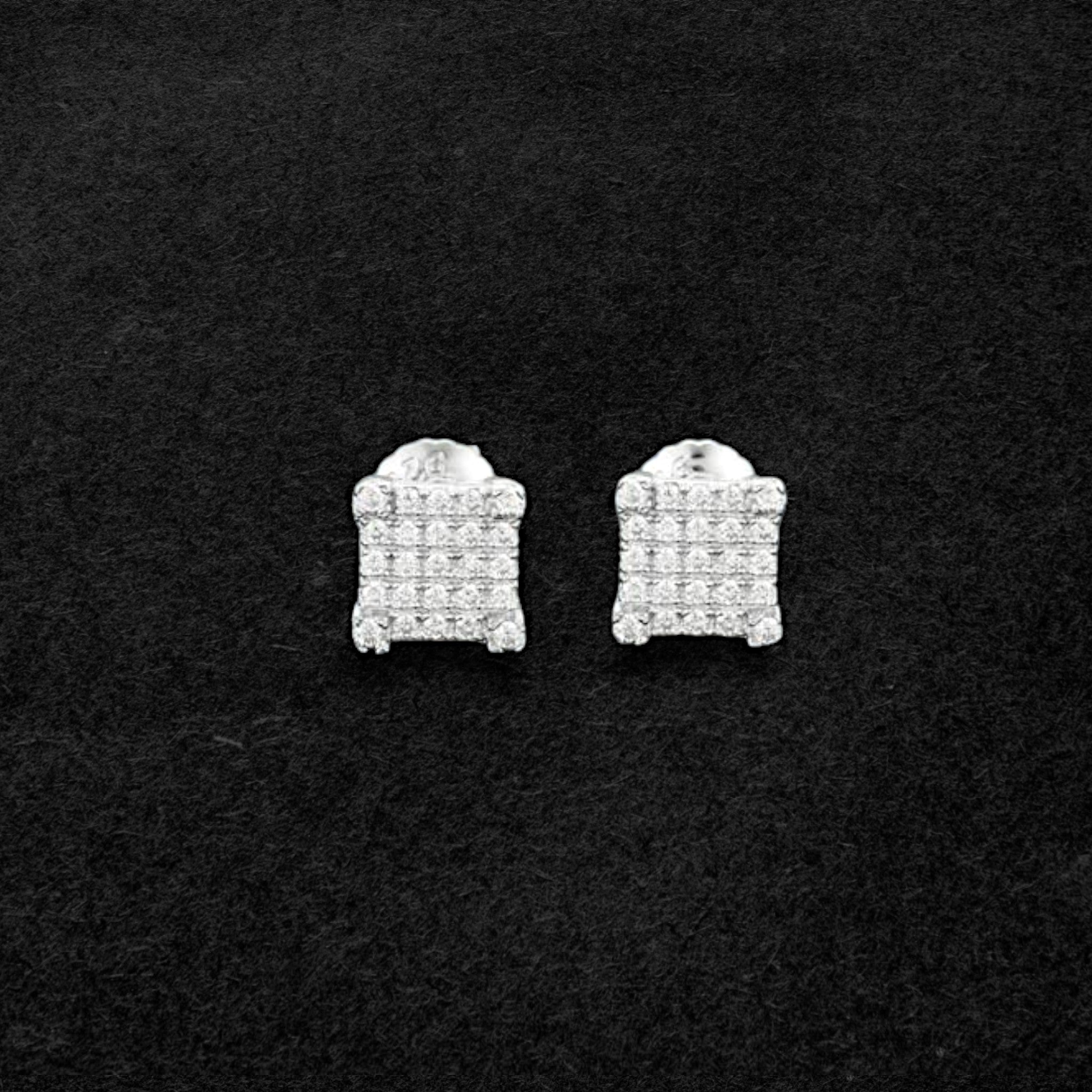 Stunning Moissanite Square Cluster Earrings