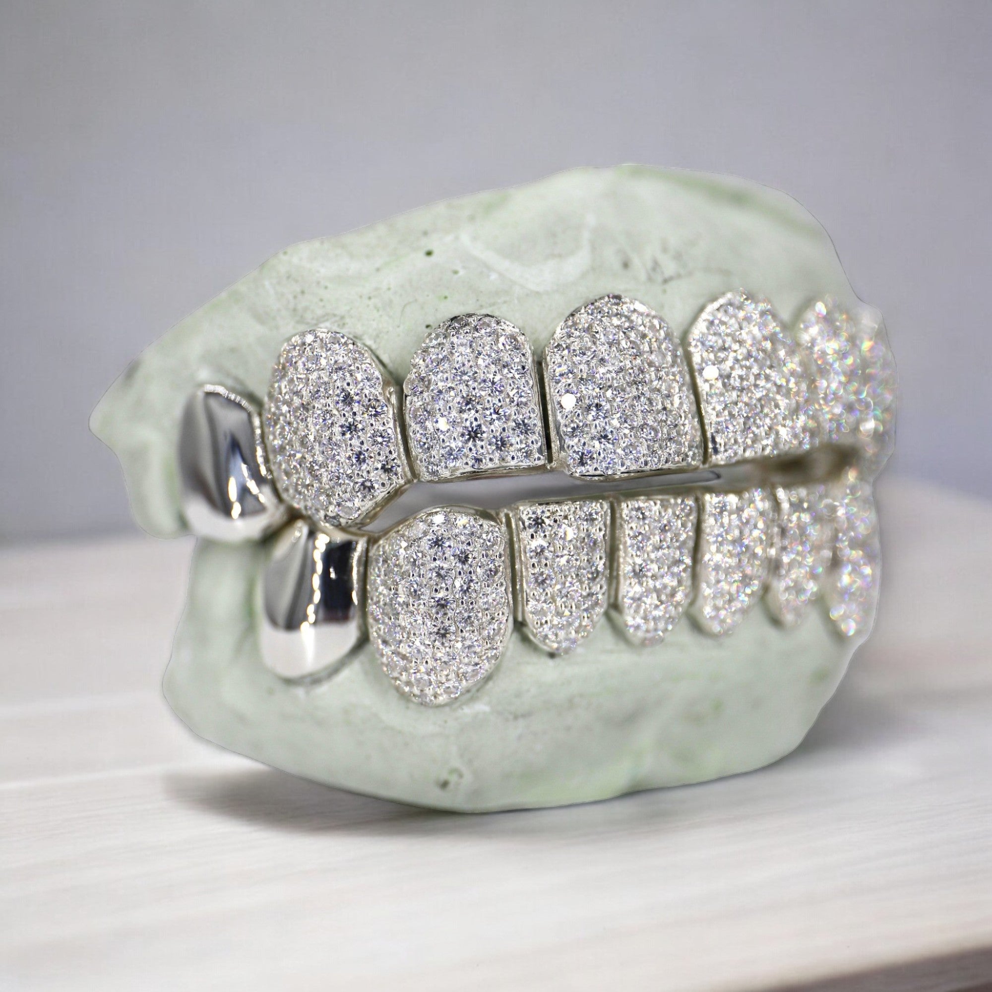 8 ON 8 VVS Moissanite Diamond Grillz