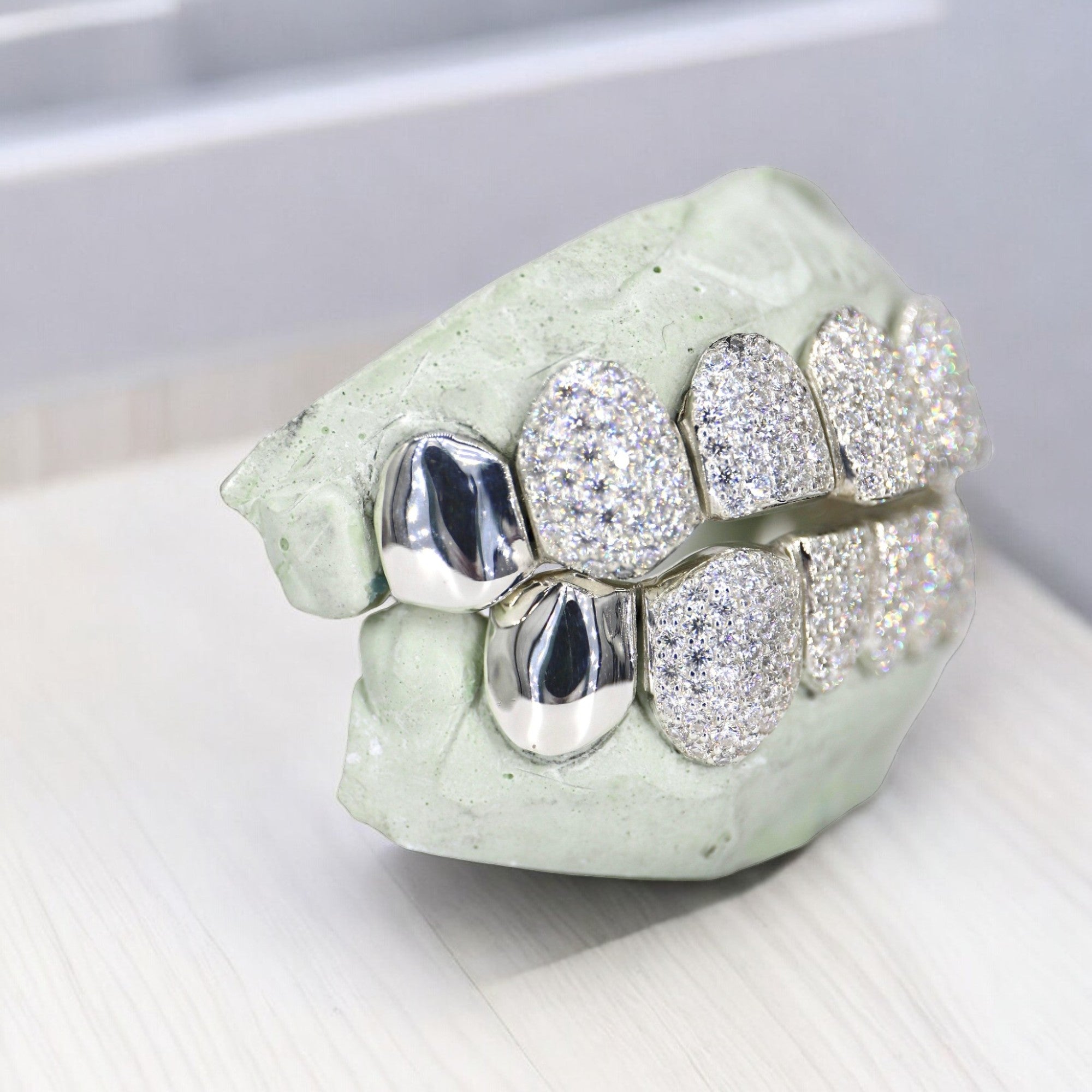 8 ON 8 VVS Moissanite Diamond Grillz