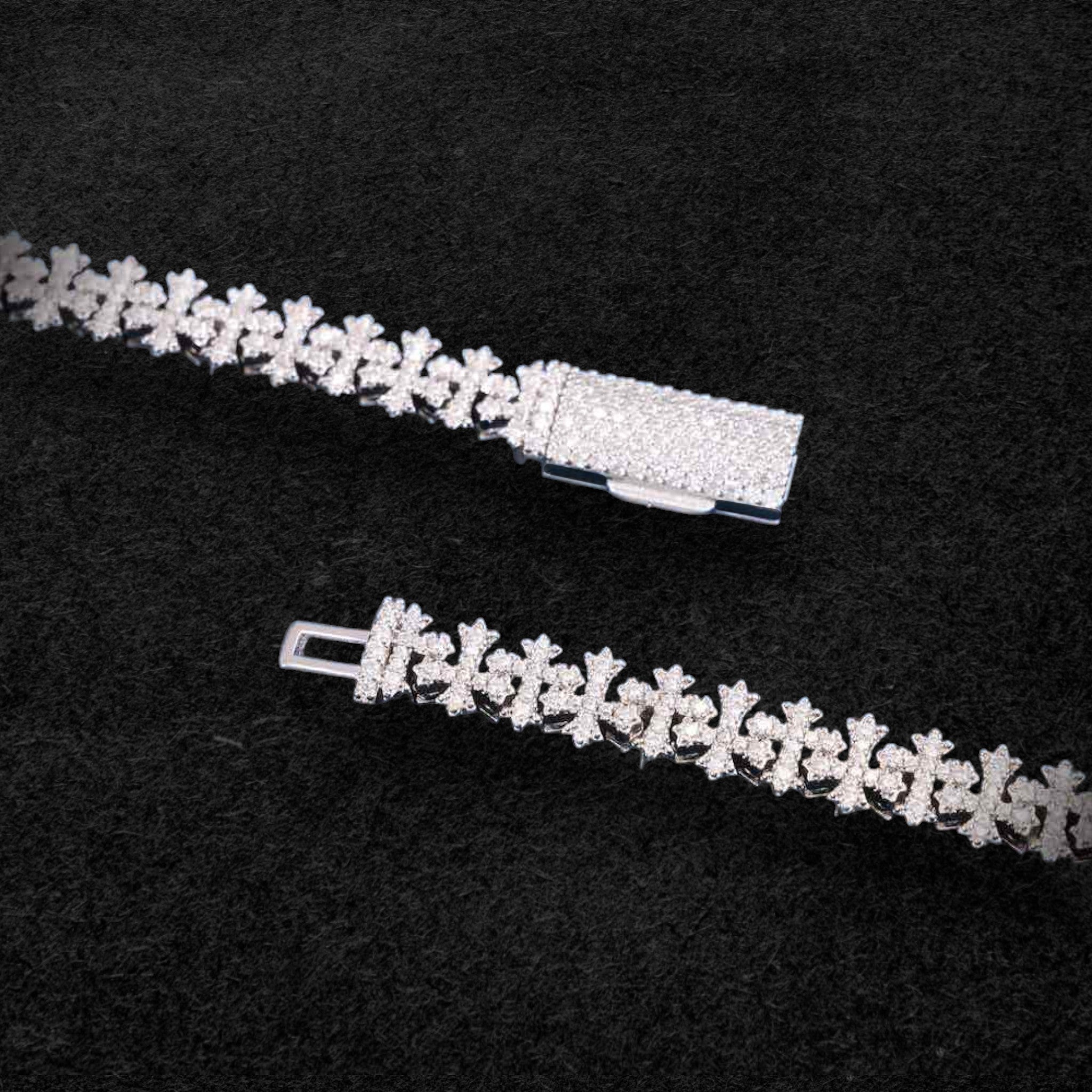 Dazzling 8.5mm Iced Out Cross Link Chain