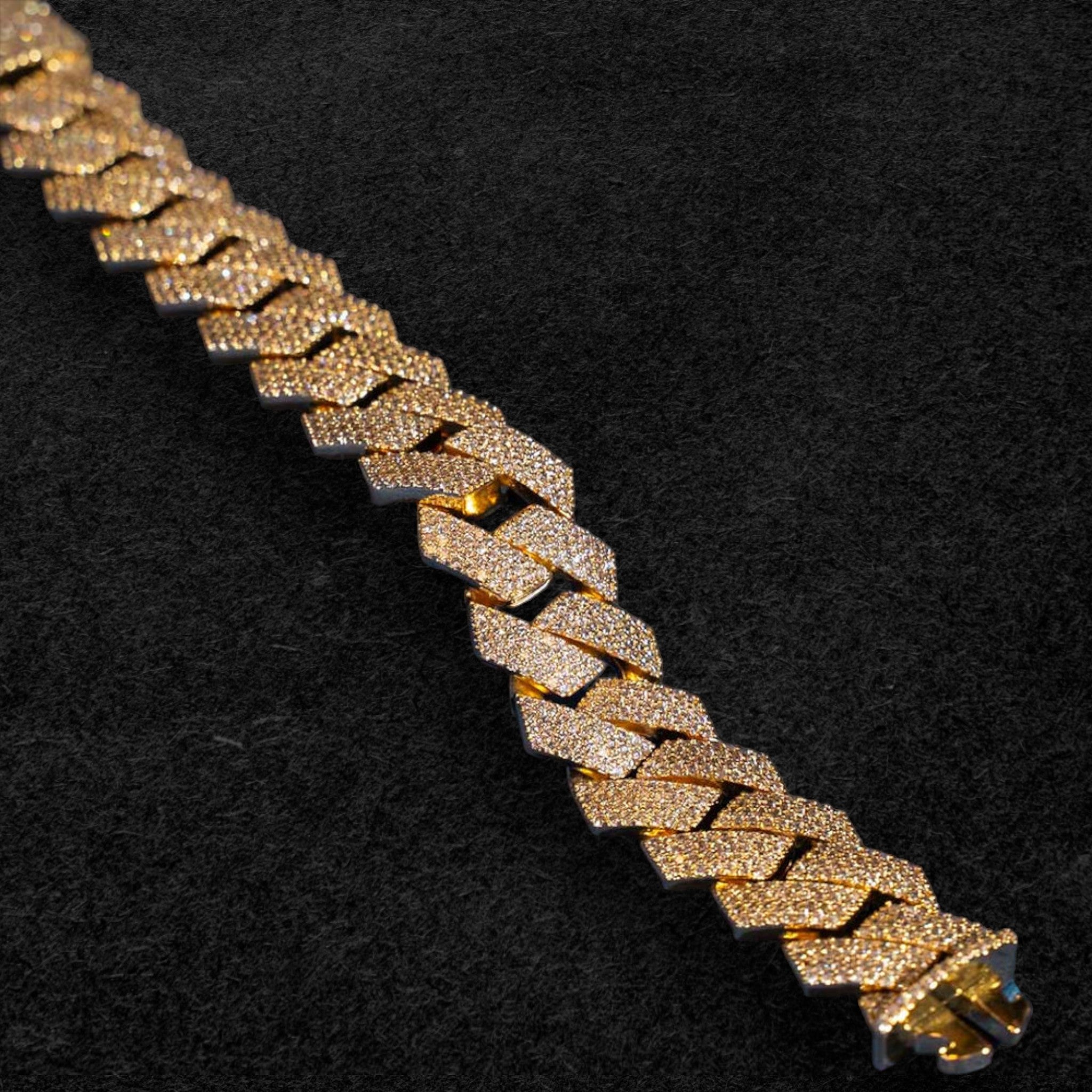 20MM 4-Row Moissanite Cuban Link Bracelet