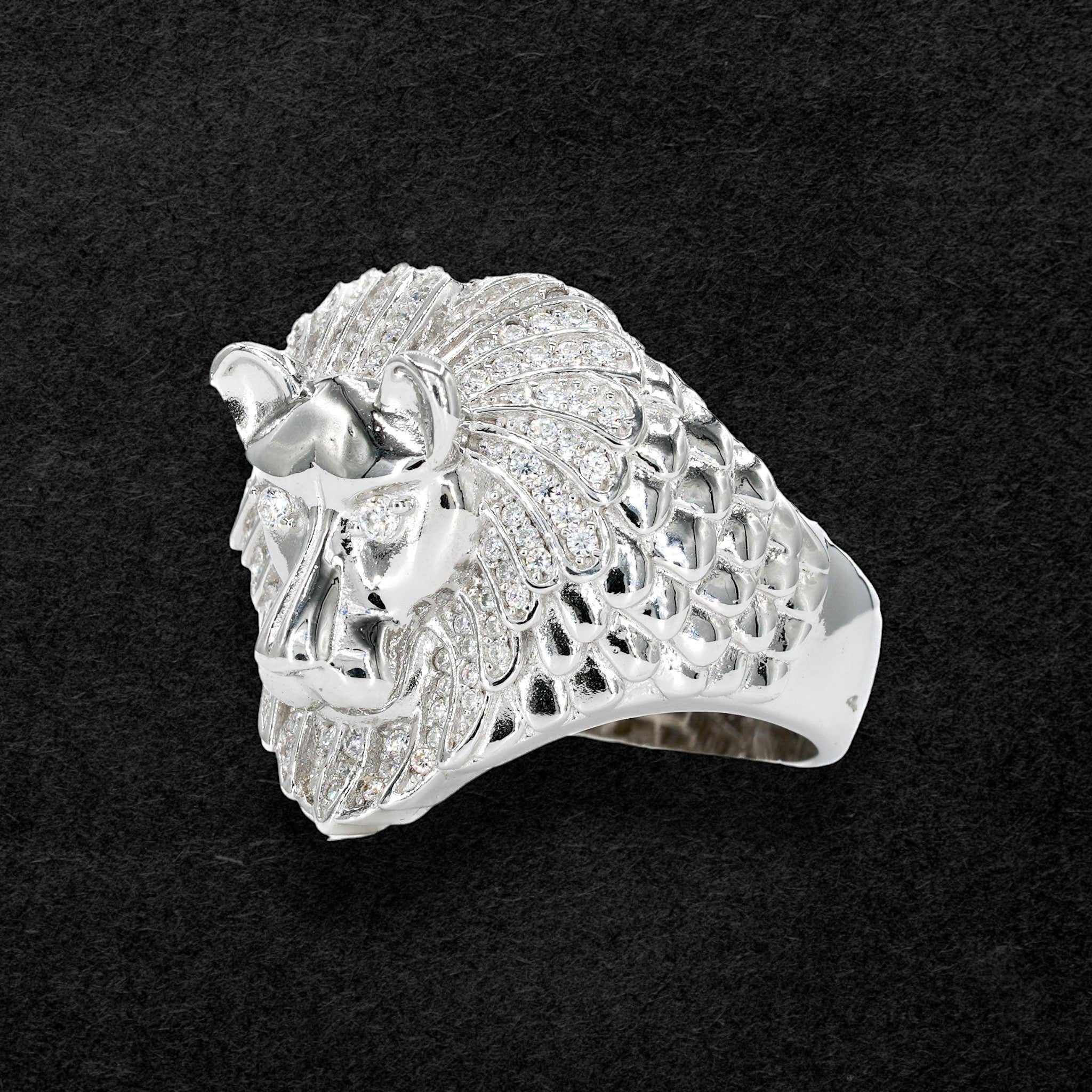 ICED OUT Lion Moissanite Diamond Ring