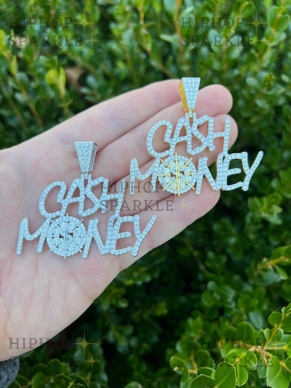 Moissanite Cash Money Vault Hip Hop Pendant - 14k Gold Vermeil & 925 Silver