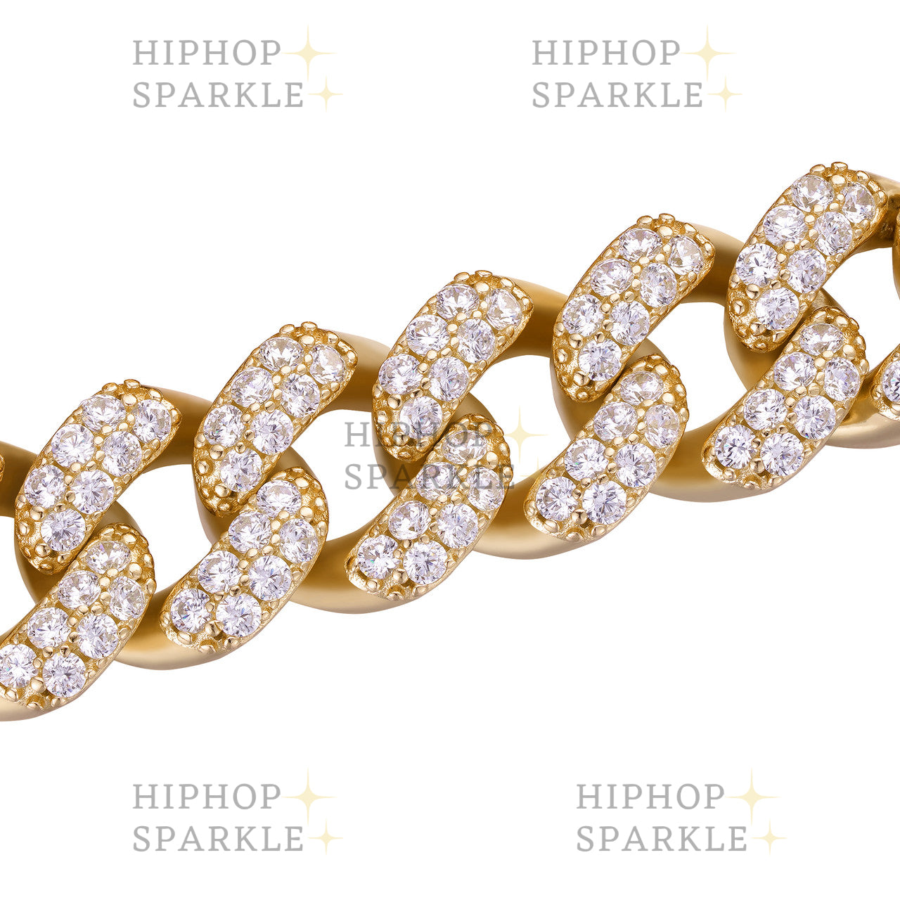 Moissanite Classic Miami Cuban Link Chain Necklace Iced Out - 14k Gold Vermeil & 925 Silver