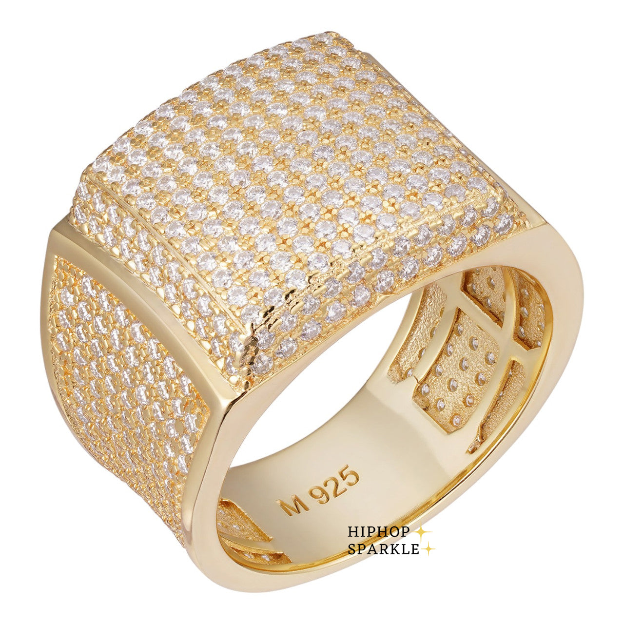 Moissanite Hiphopsparkle OG Ring – 14k Gold Vermeil & 925 Silver