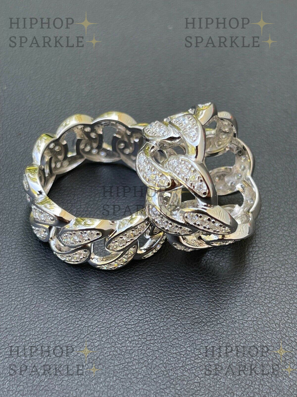 The Classic Cuban Link with a Sparkling Twist: Moissanite Iced Out Ring