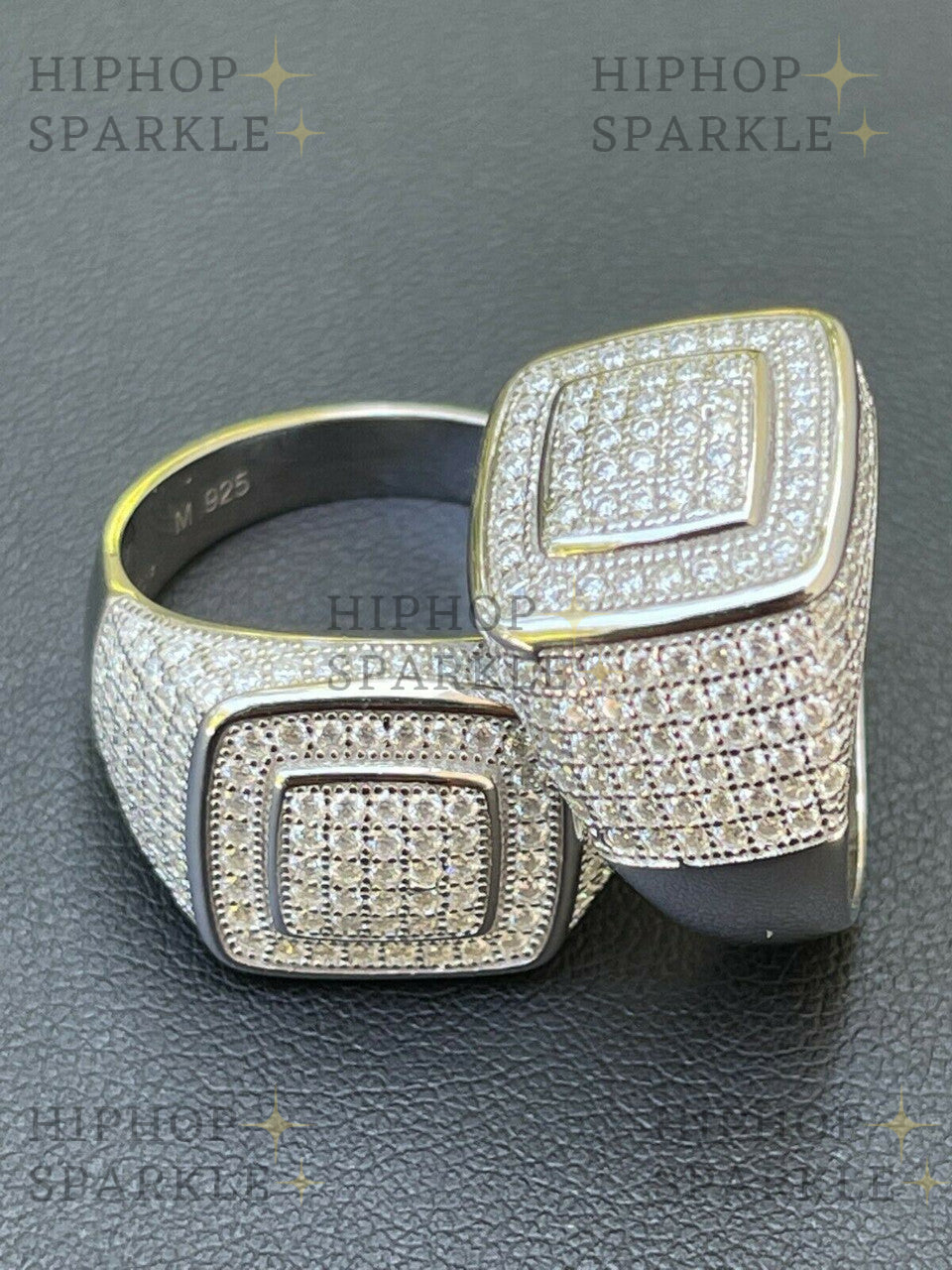 MOISSANITE Everyday Classic Square Iced Out Ring - 925 Silver