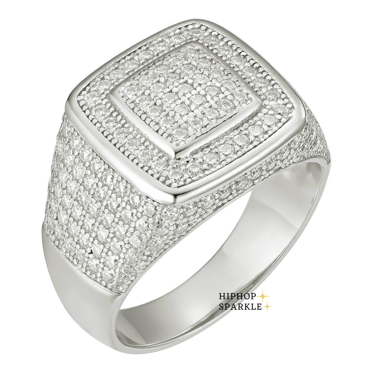 MOISSANITE Everyday Classic Square Iced Out Ring - 925 Silver