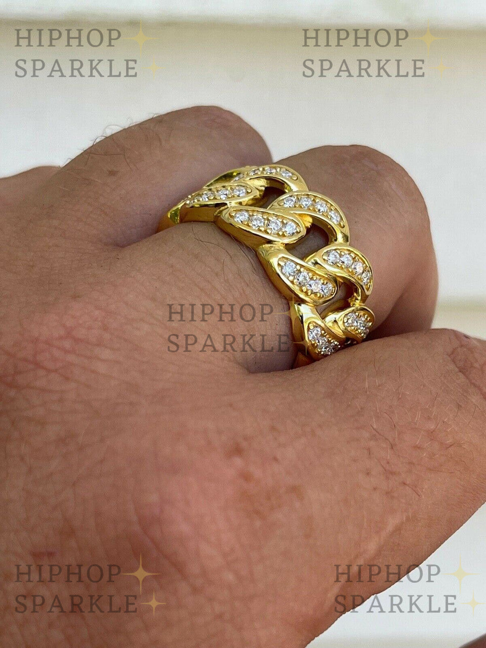 Moissanite Iced Out Cuban Link Ring: Classic Design Meets Modern Luxury