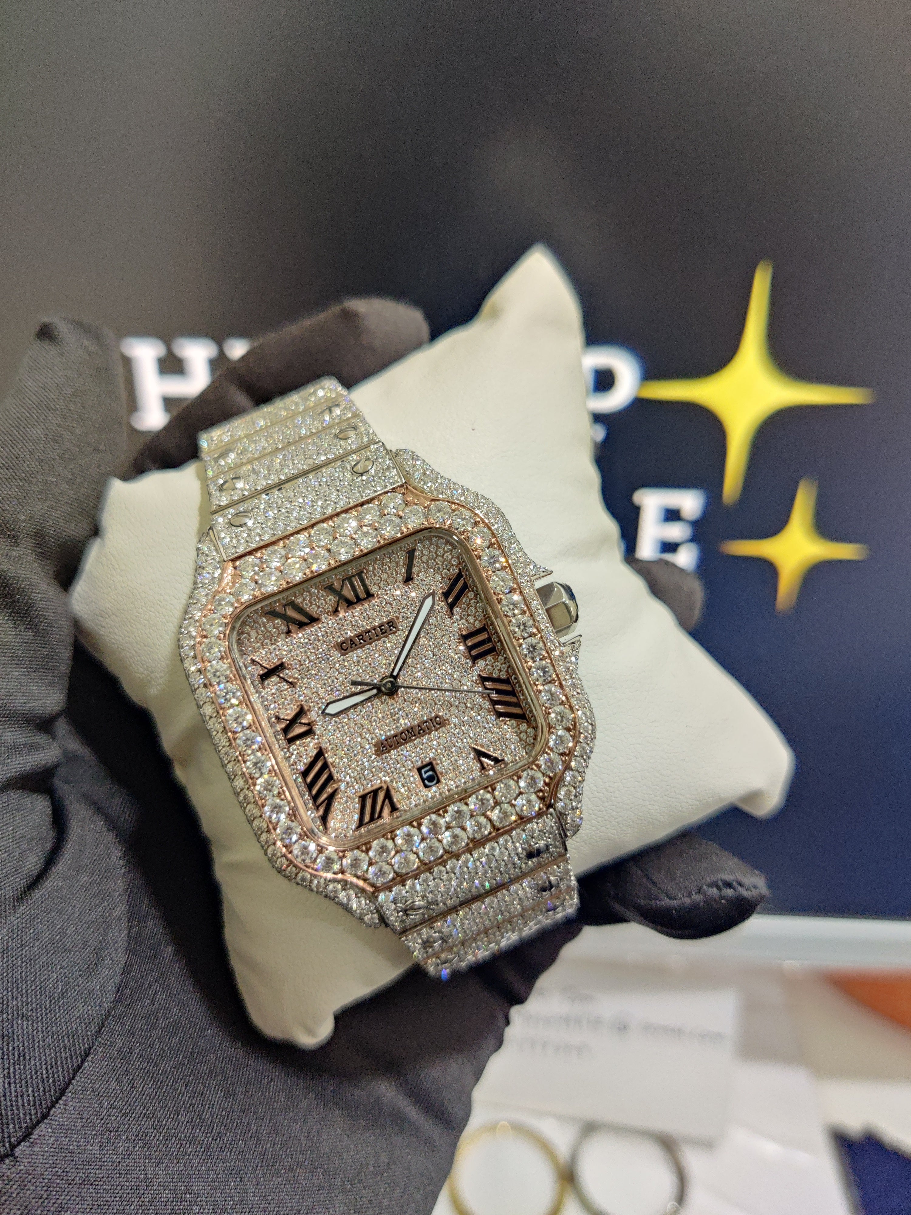 Iced Out Cartier Watch