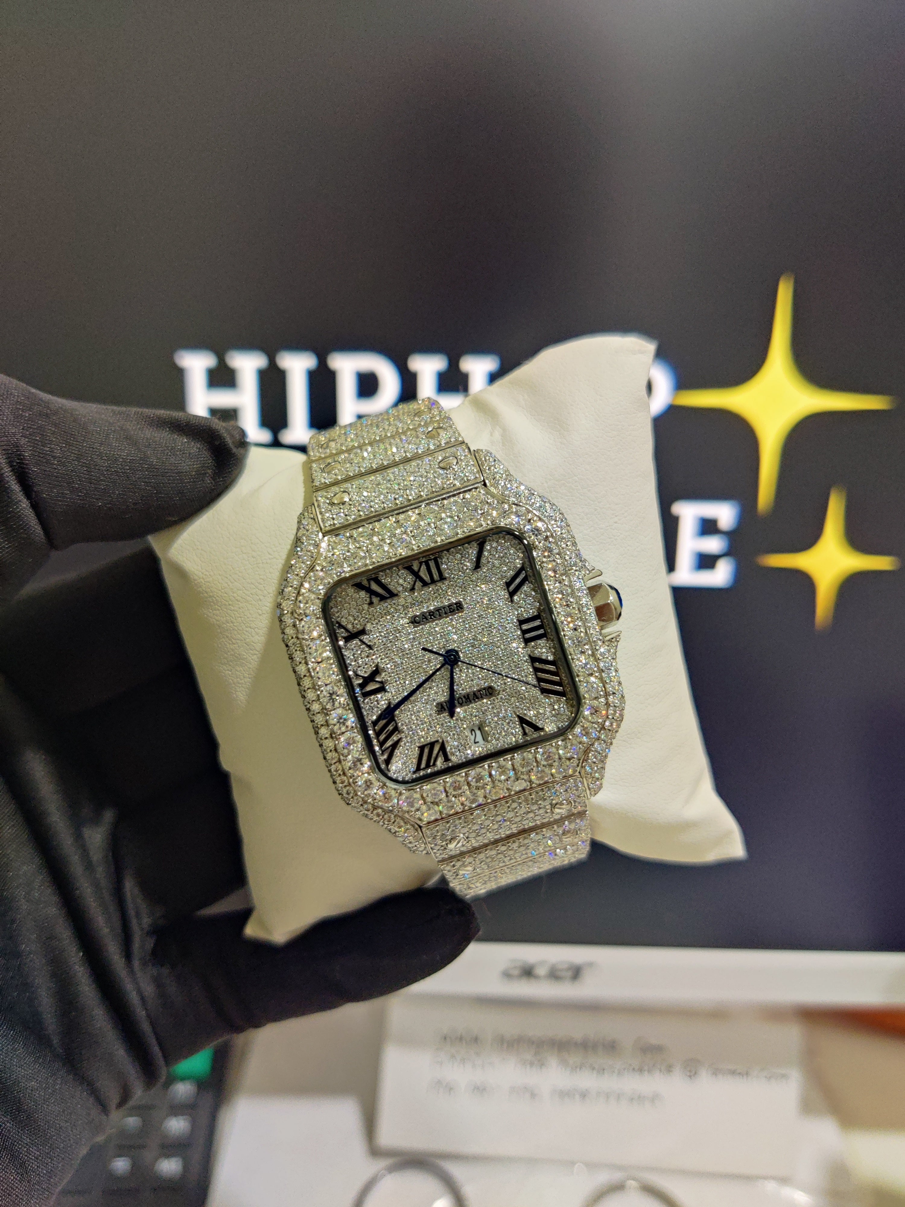 Iced Out Cartier Watch