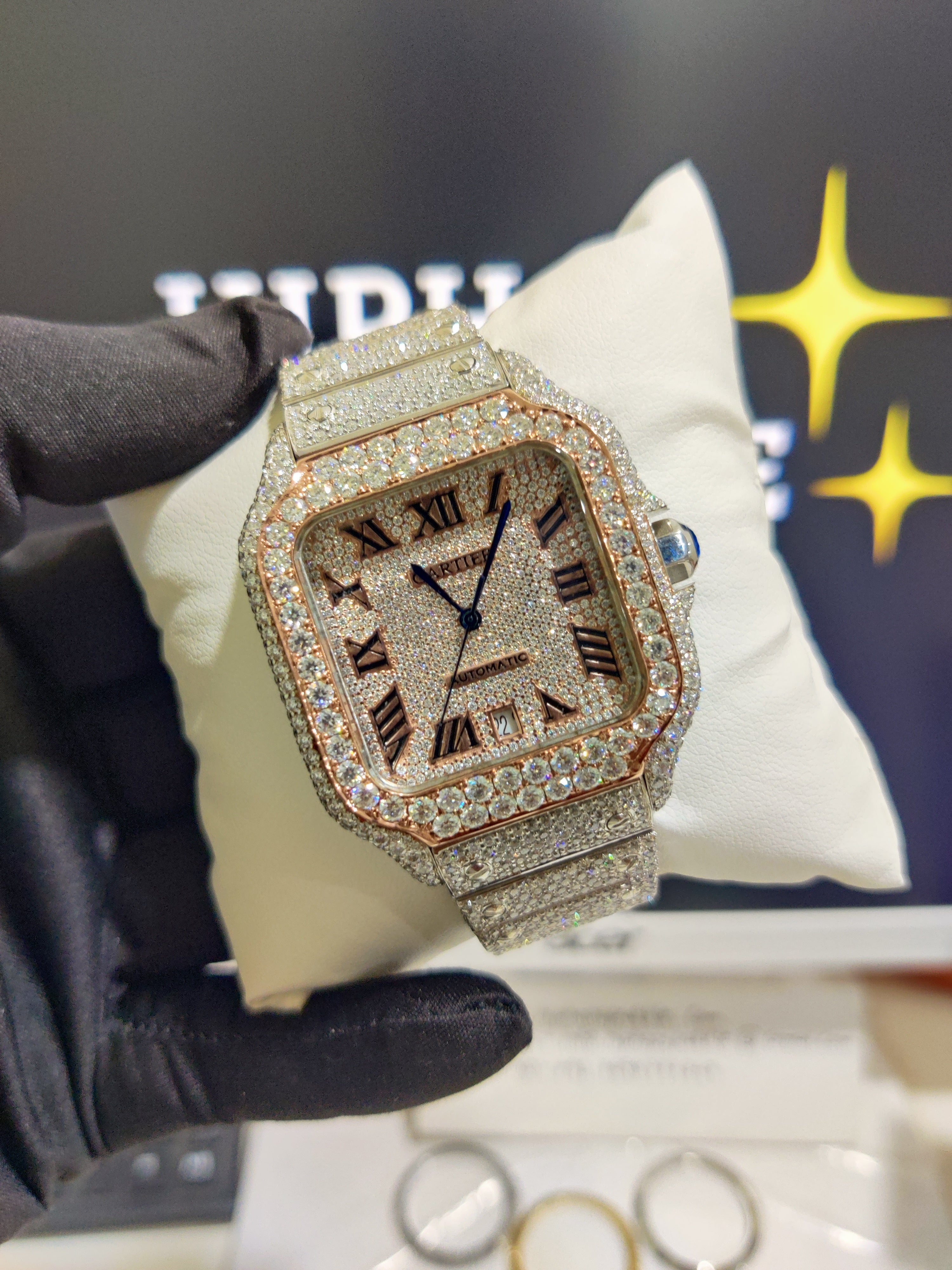 Iced Out Cartier Watch