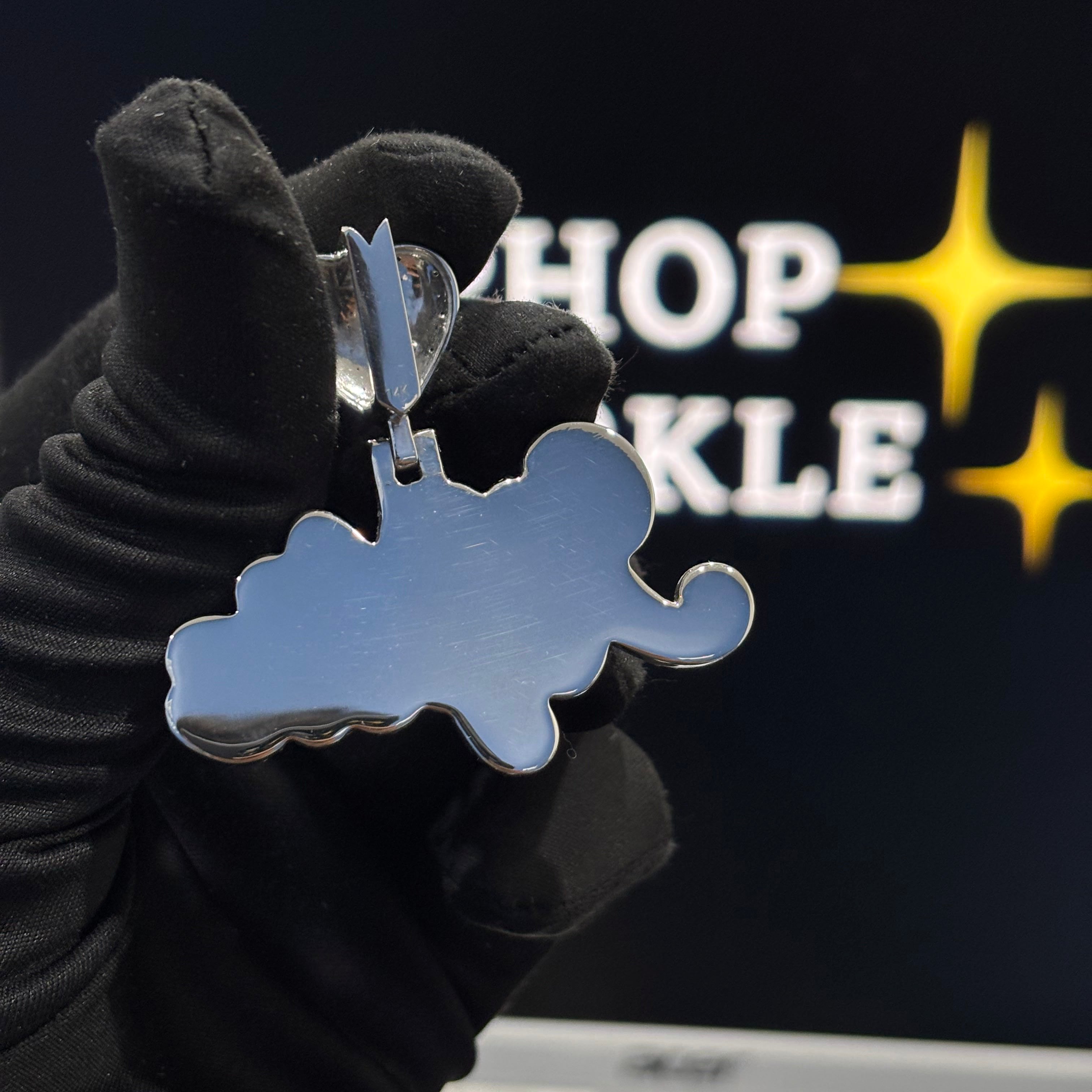 Iced Out Moissanite Name Jewelry with Heart Bail