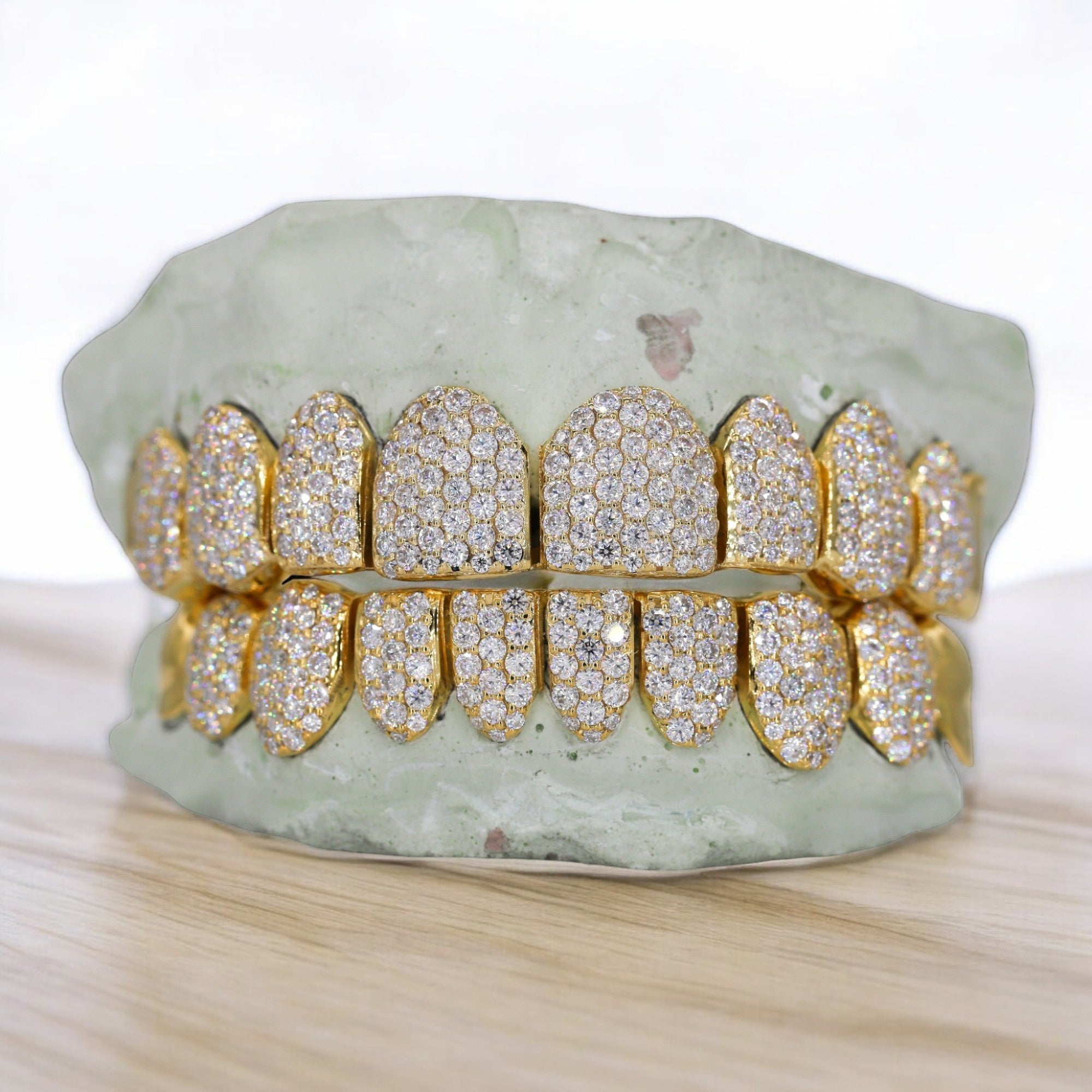 10 ON 10 VVS Moissanite Diamond Grillz