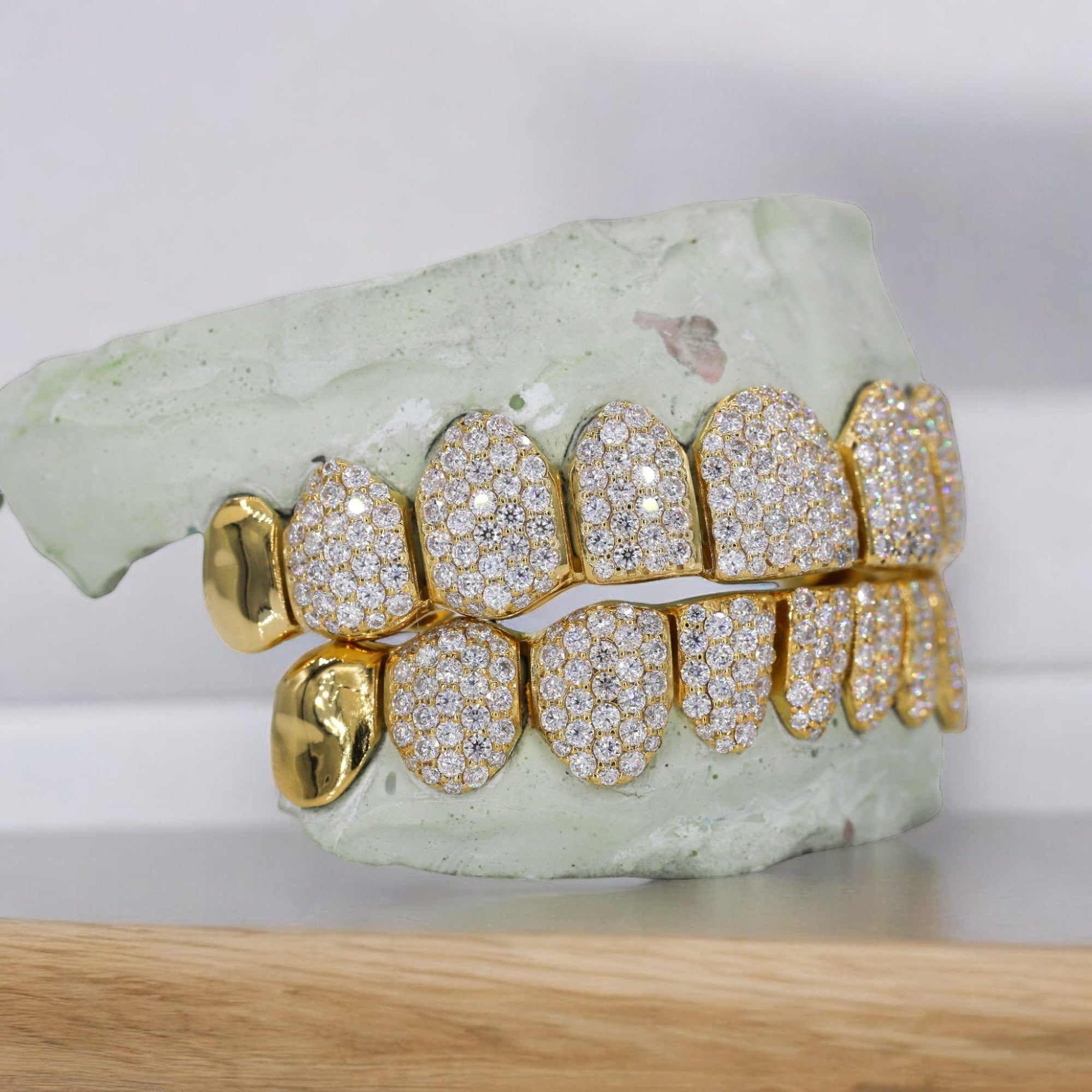 10 ON 10 VVS Moissanite Diamond Grillz