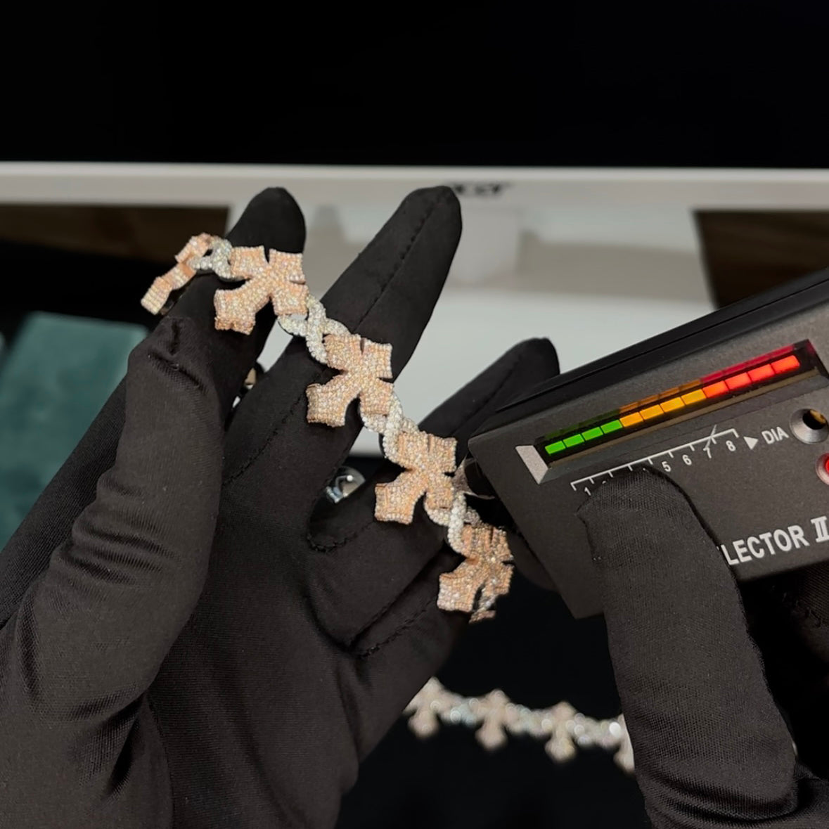 Rose & White Gold Moissanite Hip Hop Jewelry