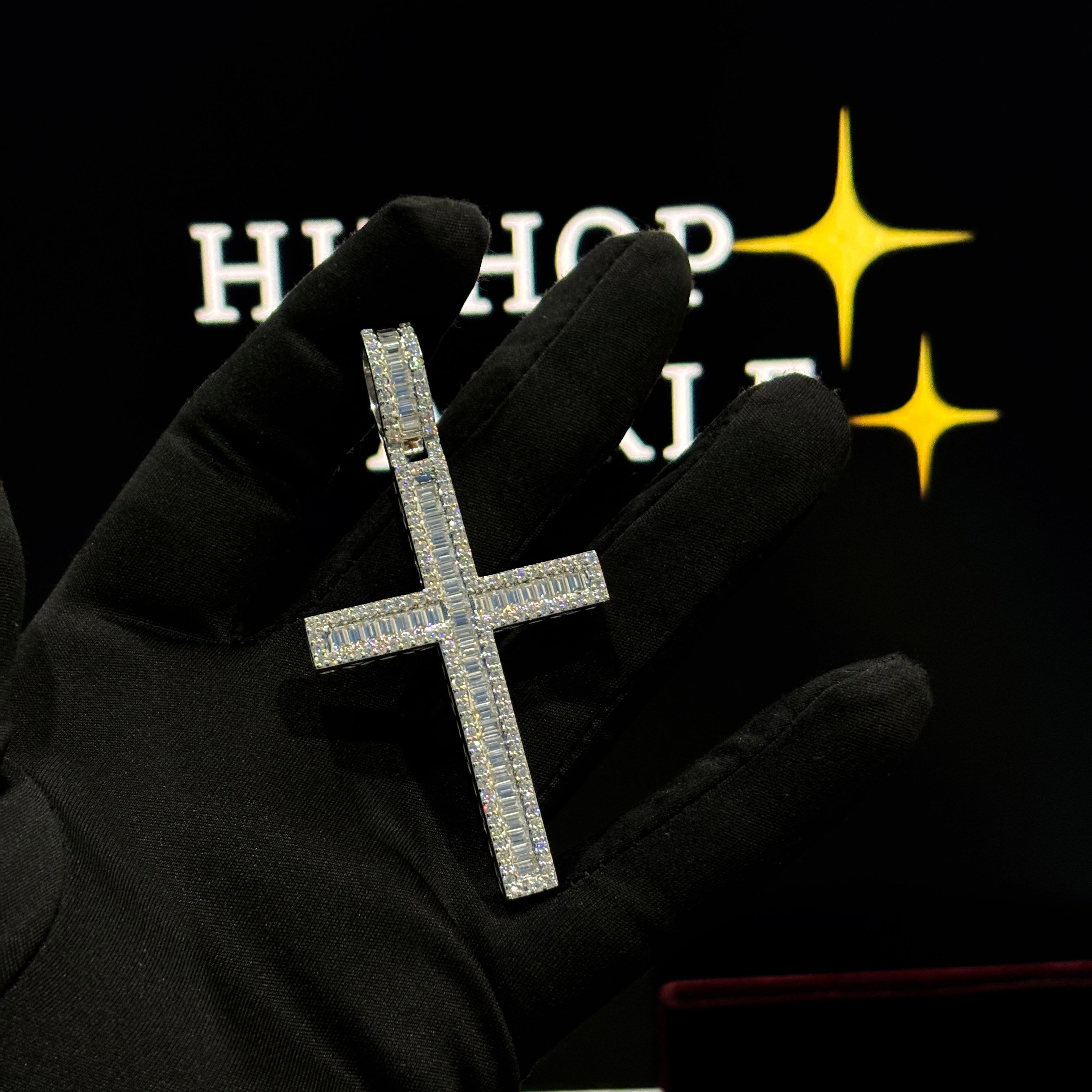 Moissanite Diamond Cross Necklace Charm