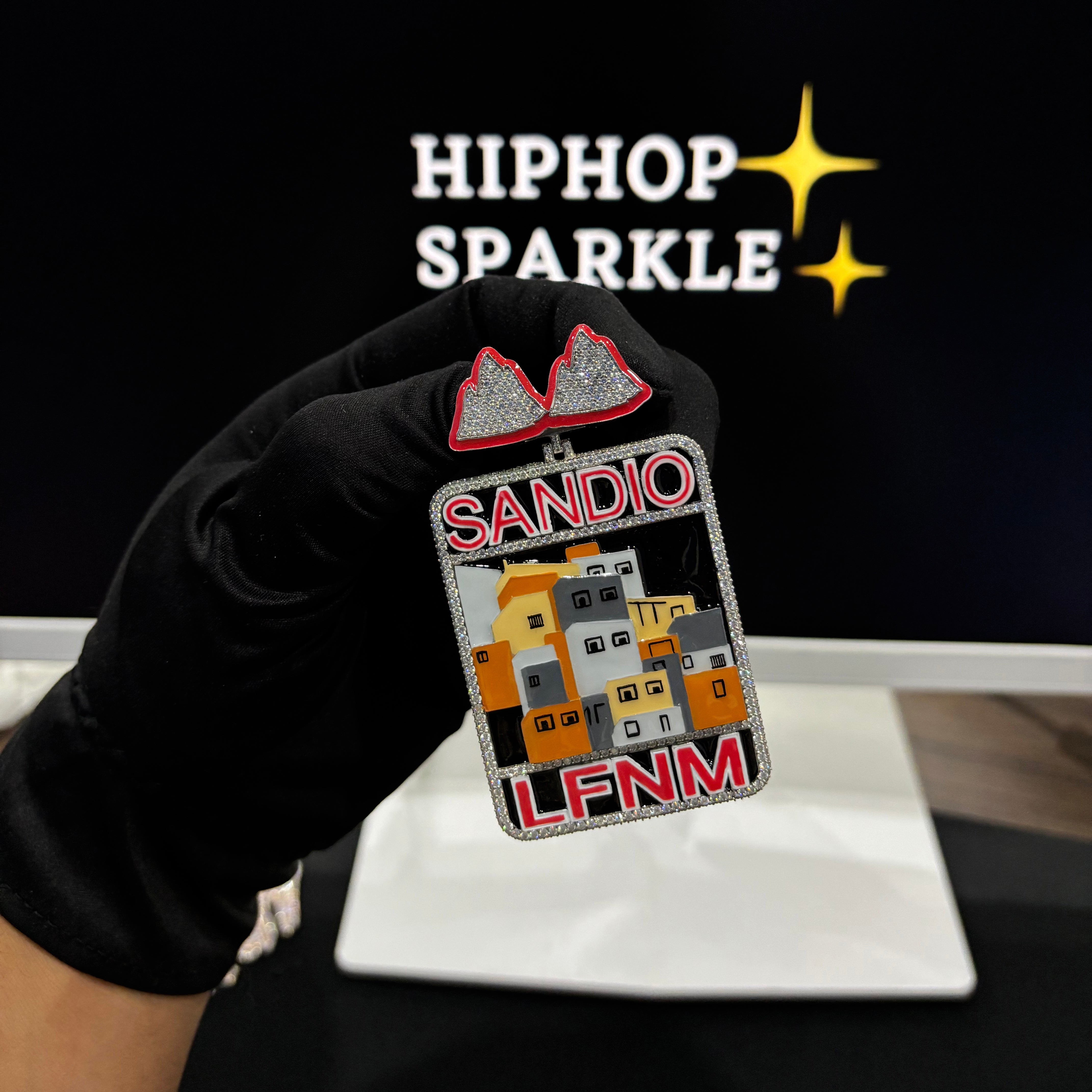 925 Silver Iced Out Moissanite Urban Art Jewelry