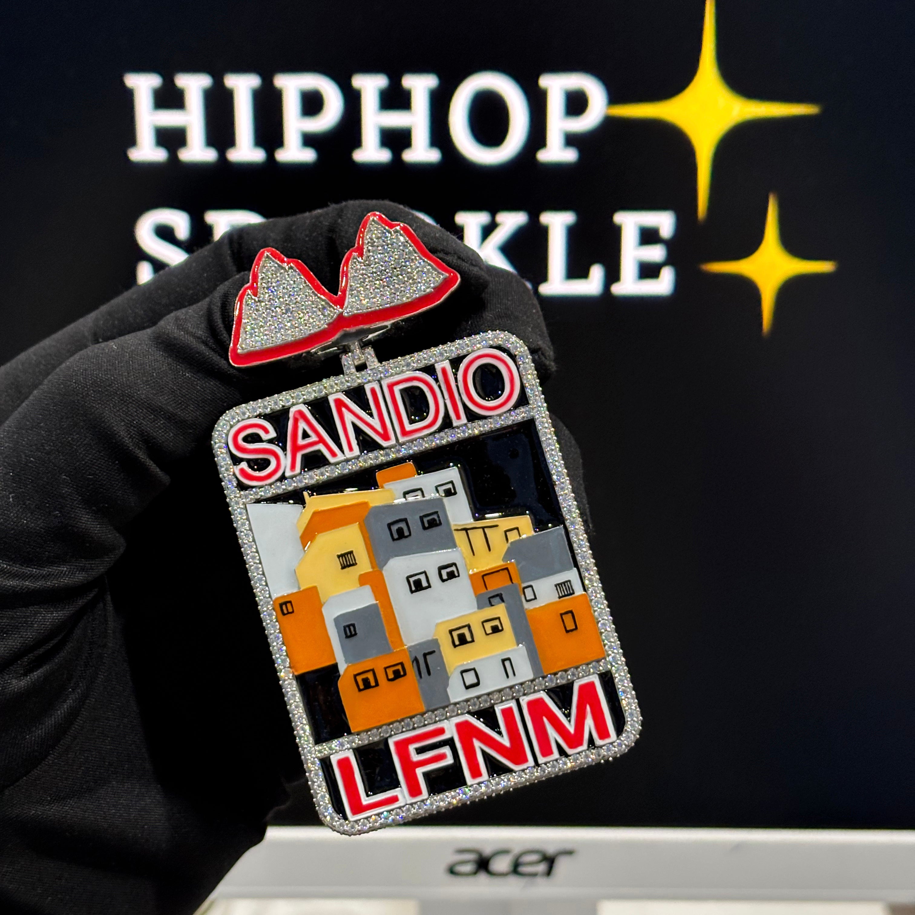 925 Silver Iced Out Moissanite Urban Art Jewelry