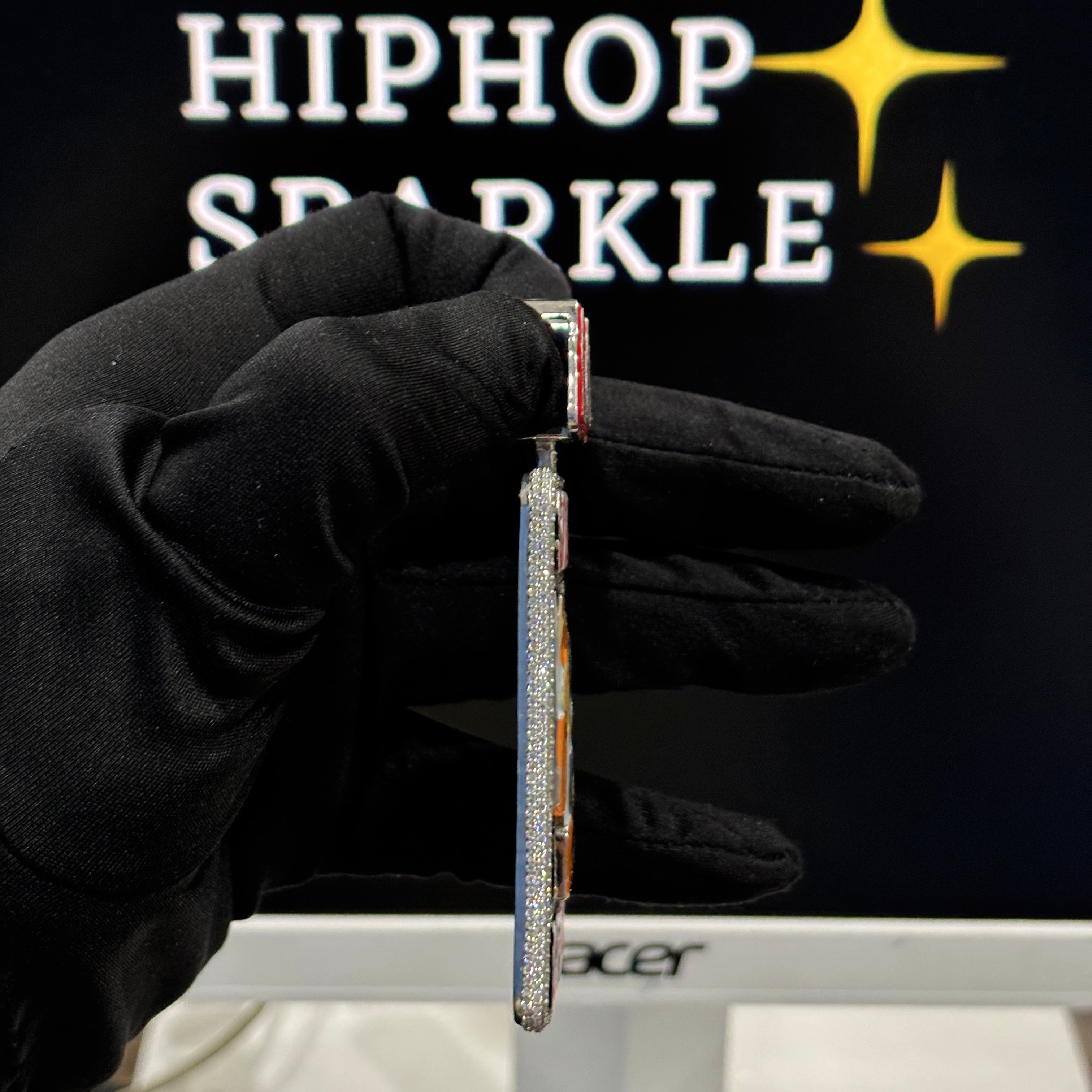 925 Silver Iced Out Moissanite Urban Art Jewelry