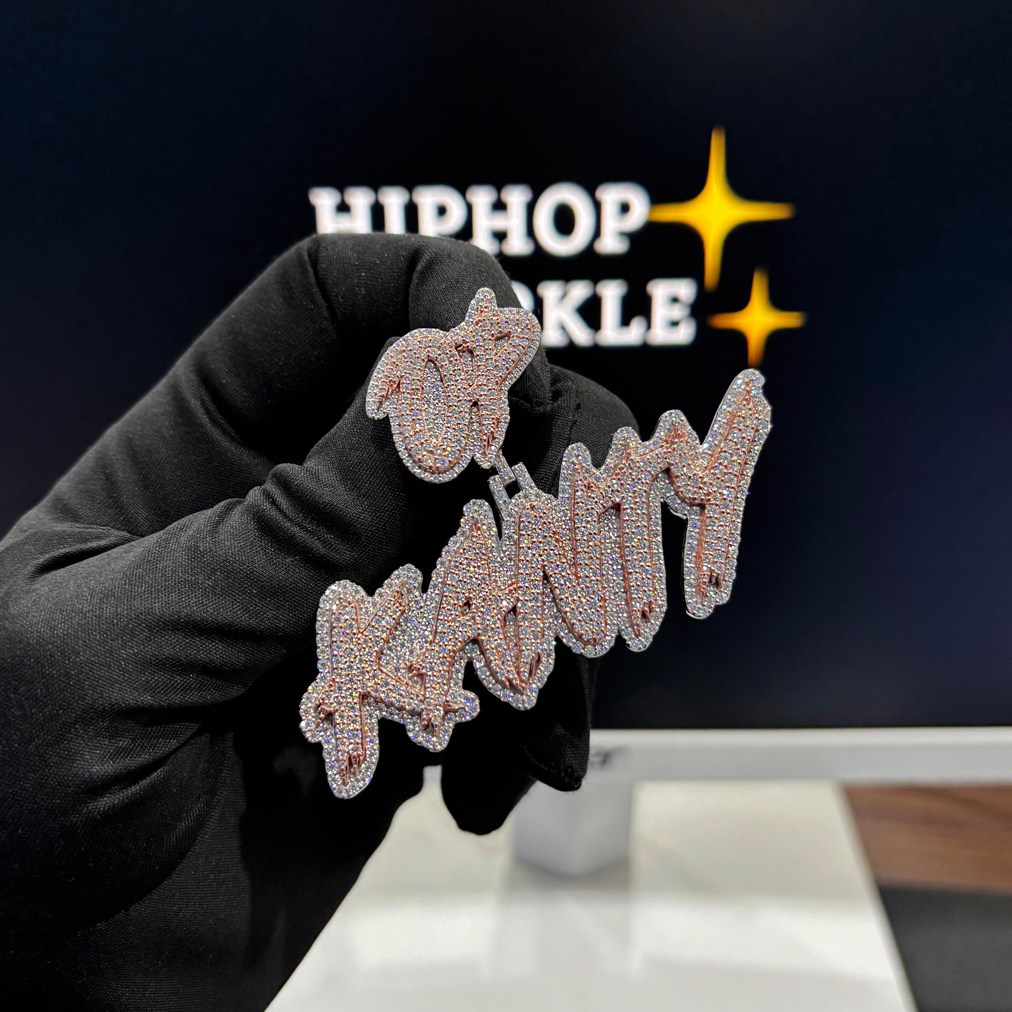 Kanty pendant crafted in two-tone rose & white gold—finished with an OP custom bail for that VIP shine