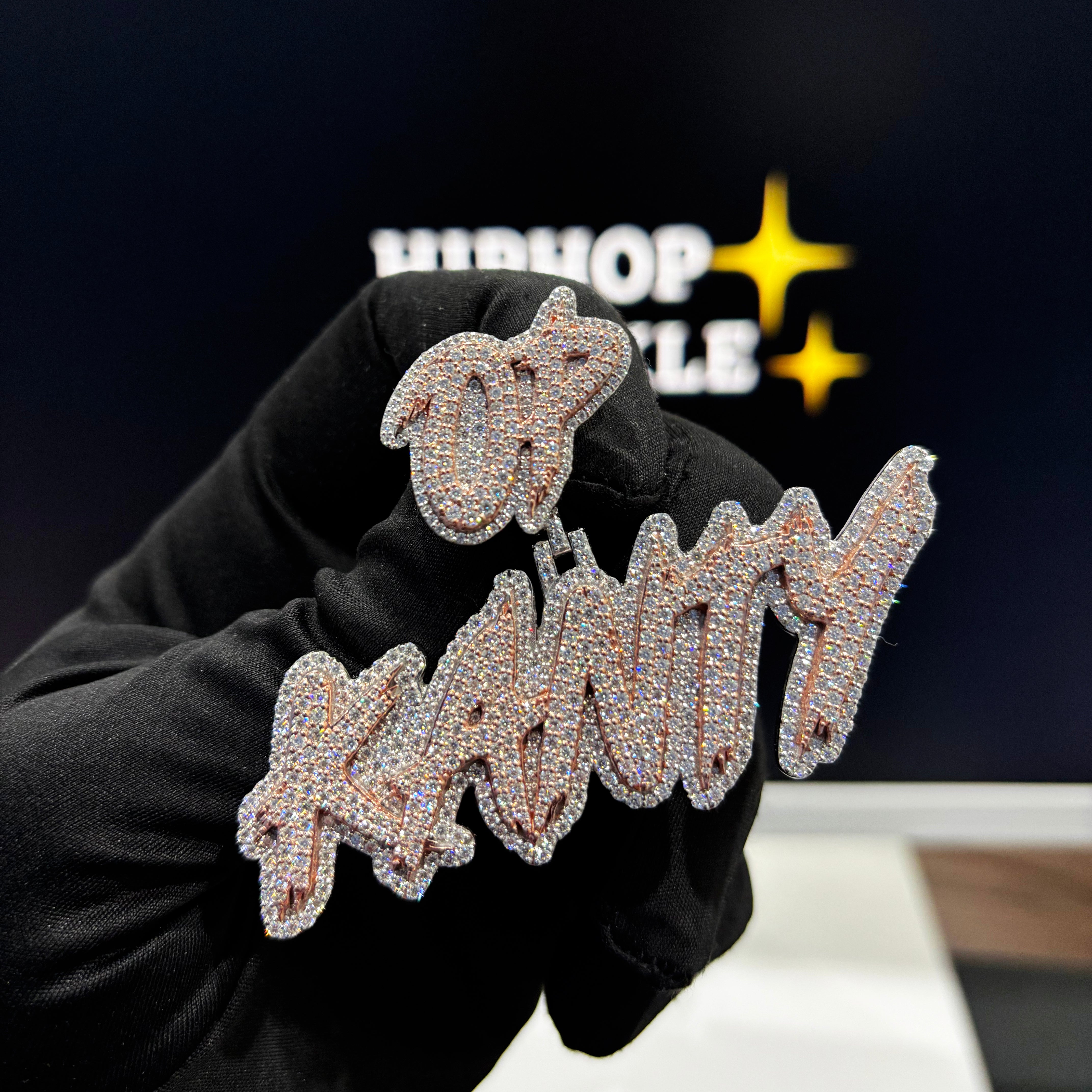 Kanty pendant crafted in two-tone rose & white gold—finished with an OP custom bail for that VIP shine