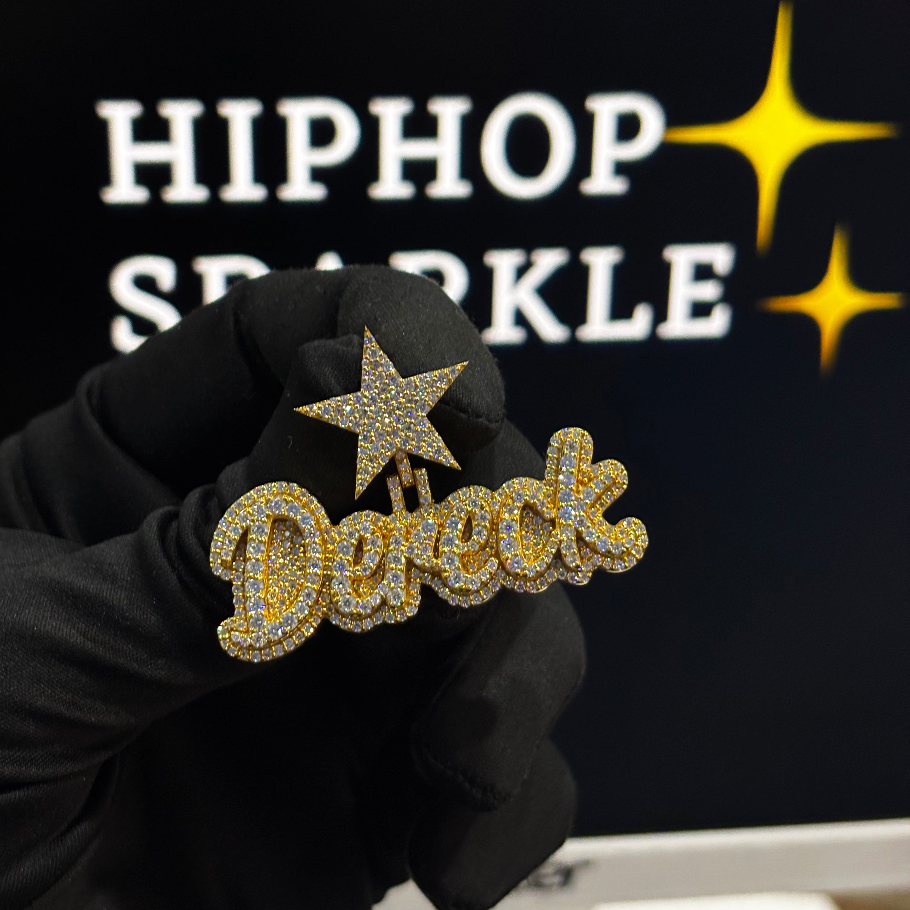 2 Inch Custom Moissanite Jewelry in 14K Gold Plated – Hip Hop Bling