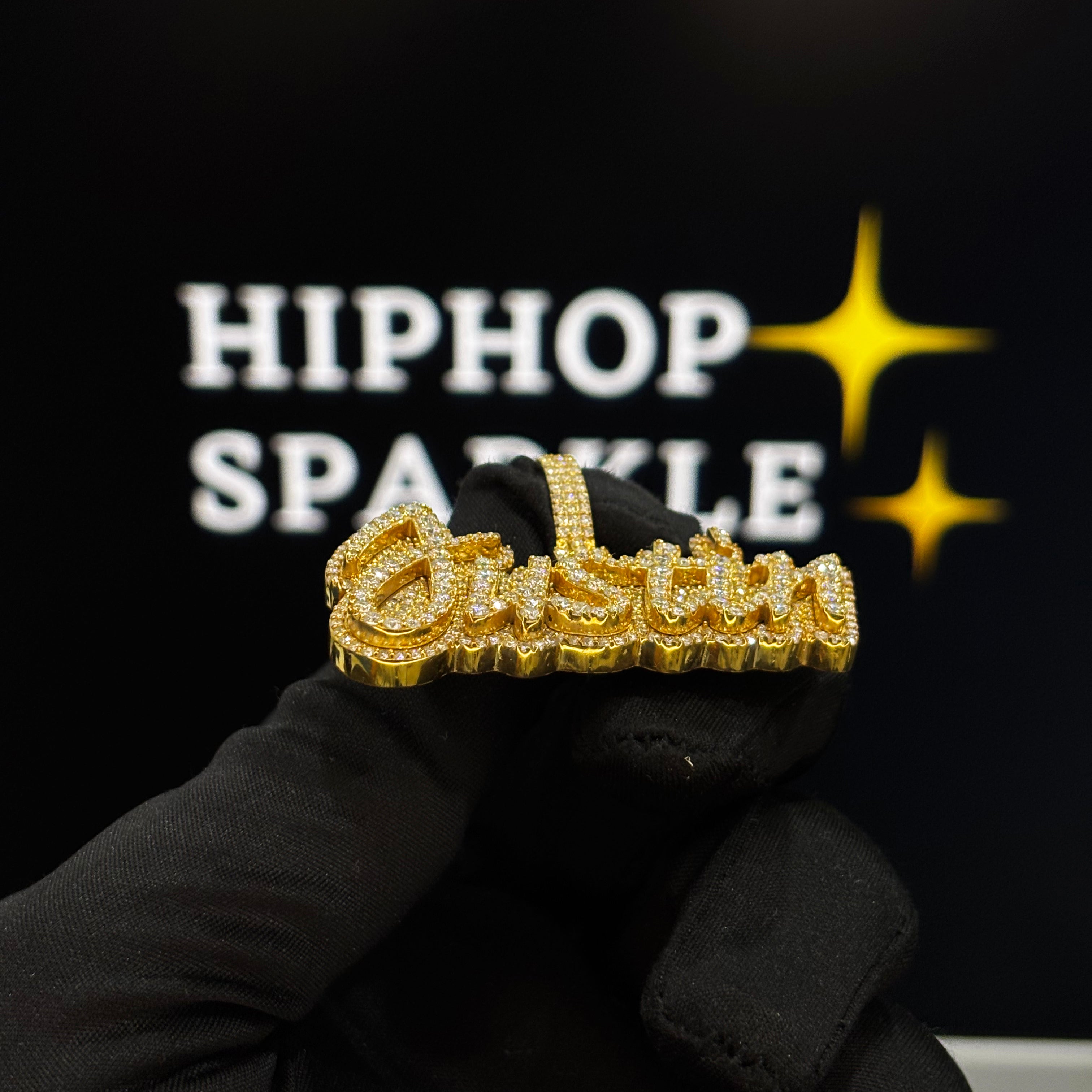 Iced Out 14K Gold Plated Custom Jewelry – 2 Inch Moissanite Hip Hop Necklace Charm