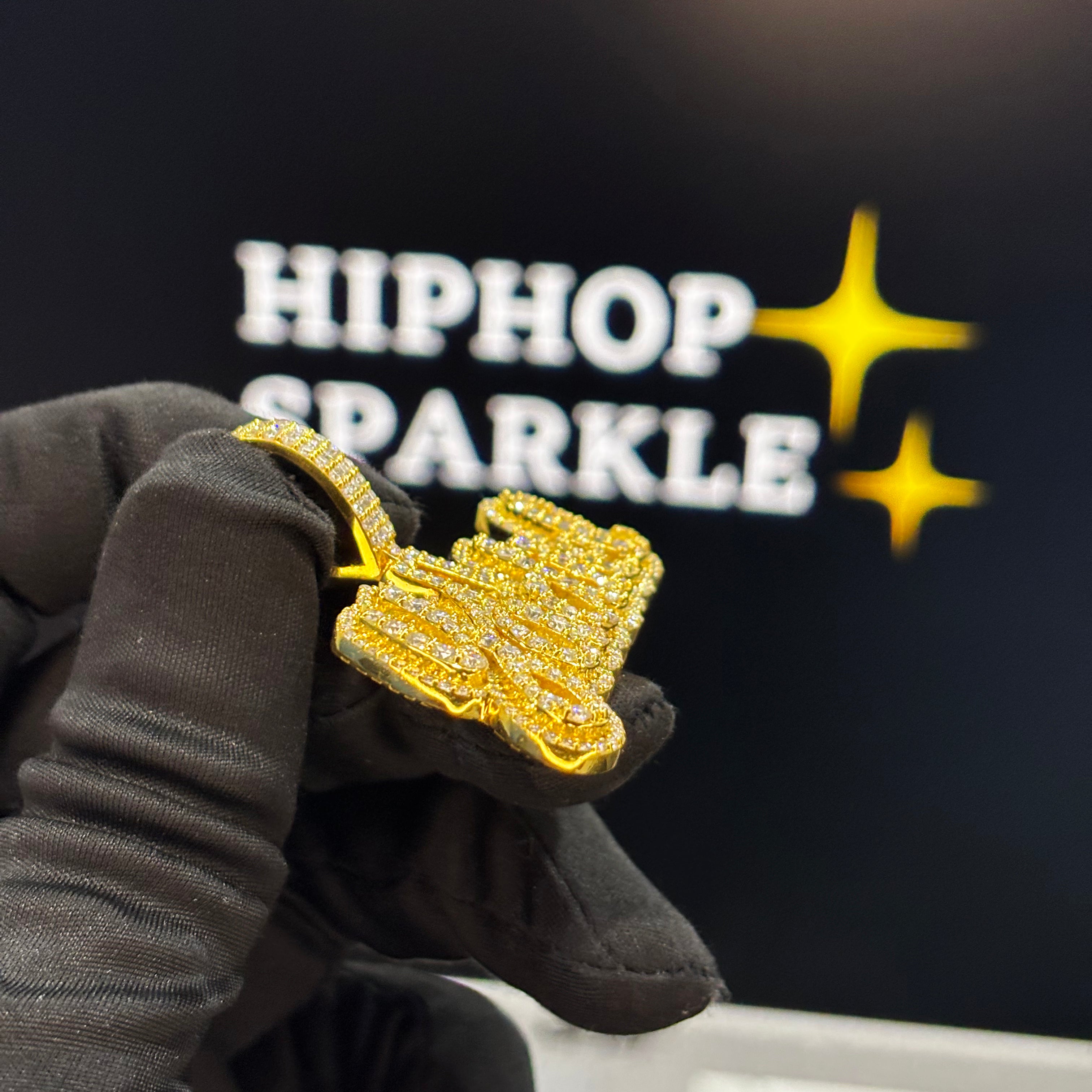 925 Silver with 14k Gold Plated & Moissanite Stones