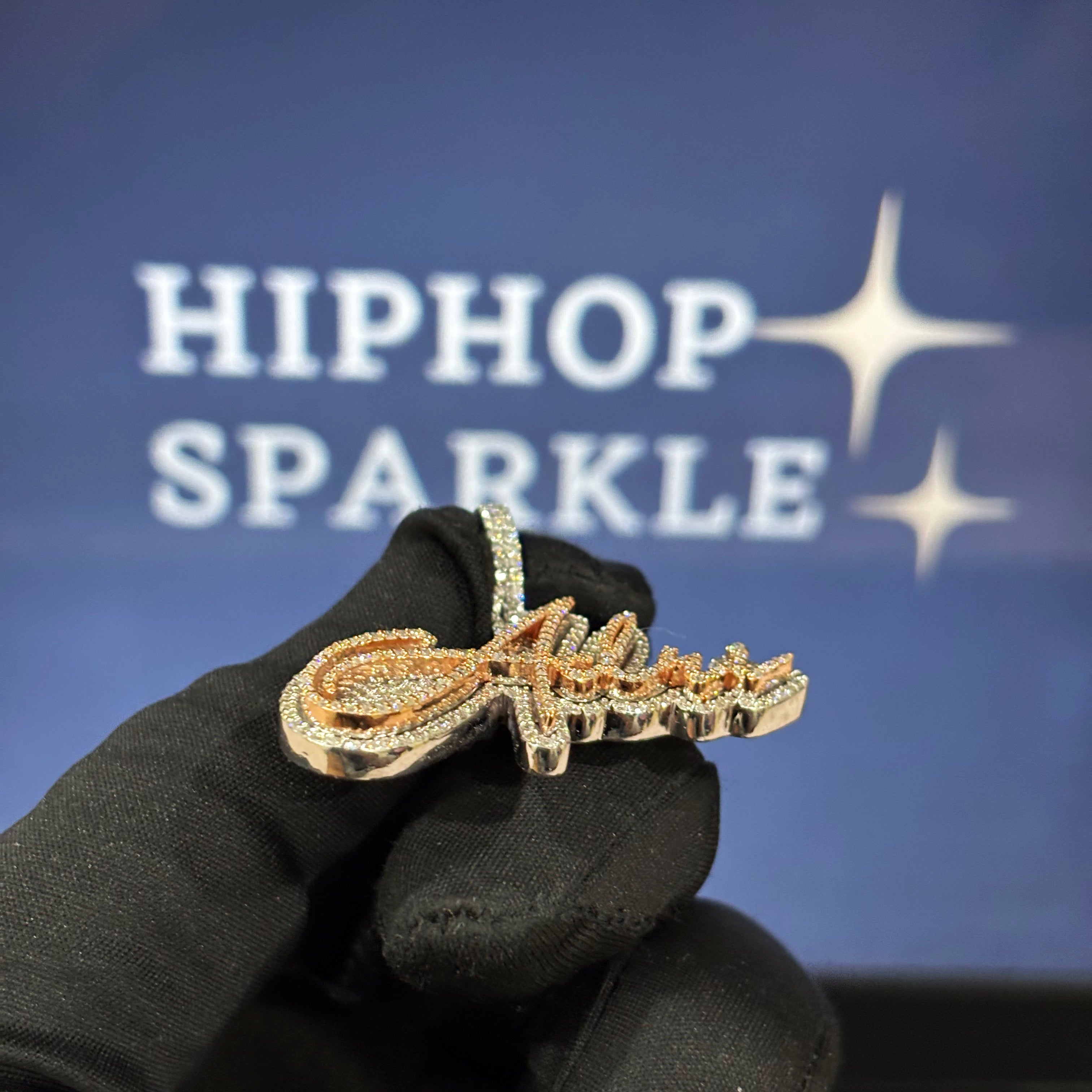 Iced Out 14K Gold Plated Custom Jewelry – 1.70" Moissanite Hip Hop Necklace Charm