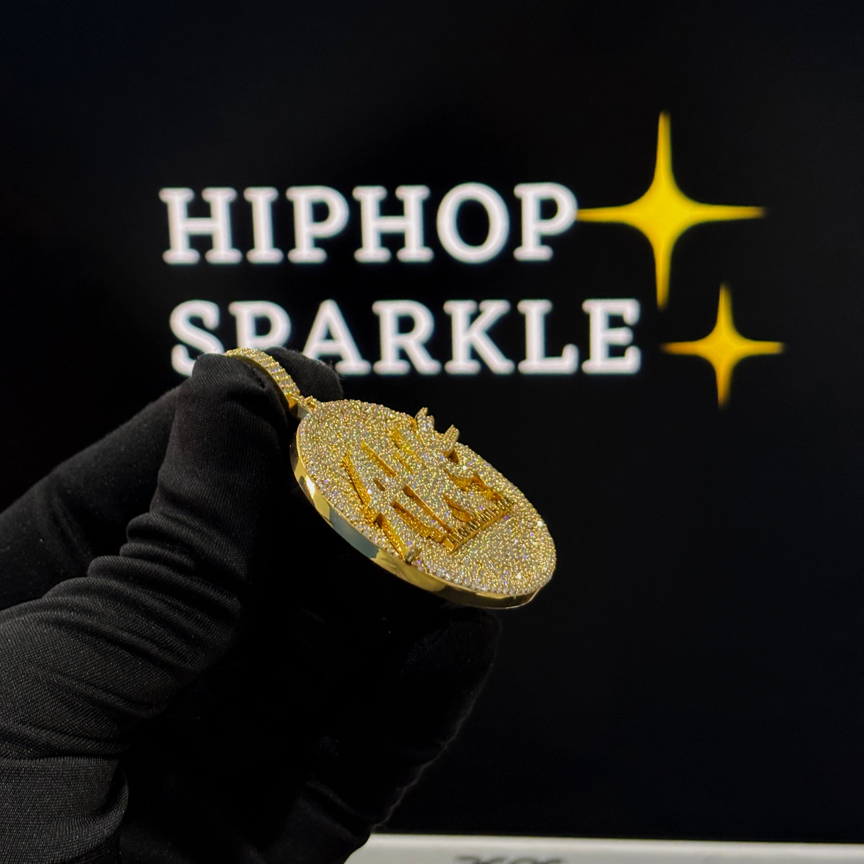 14K Gold Plated 925 Silver with Full Iced-Out Moissanite