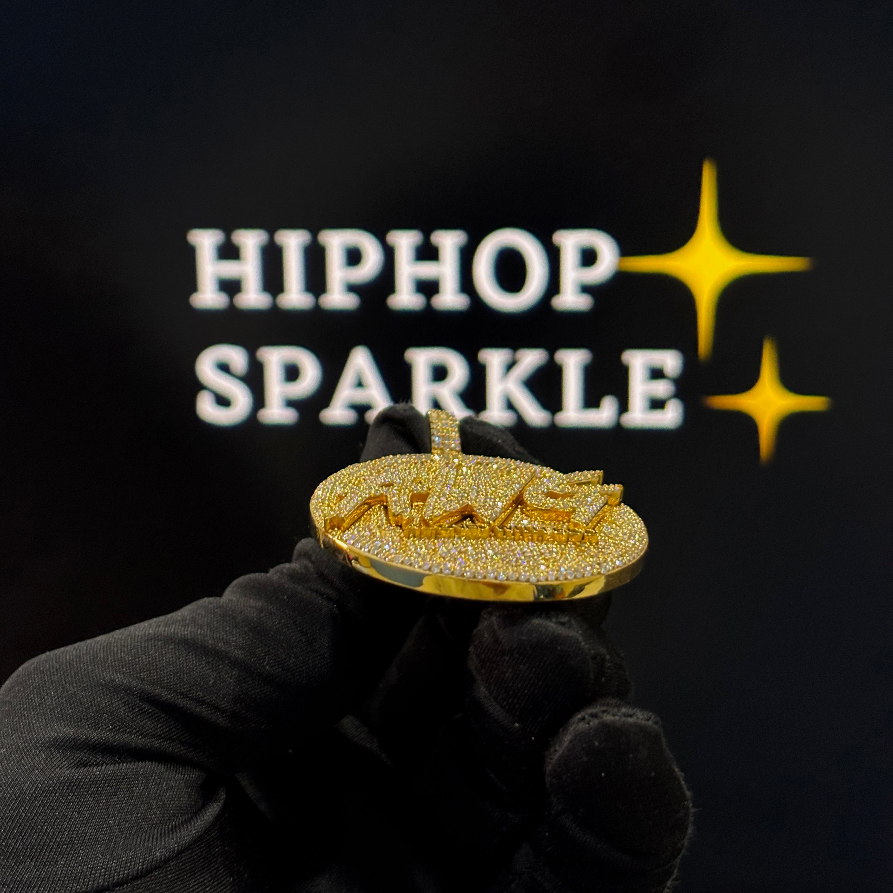 14K Gold Plated 925 Silver with Full Iced-Out Moissanite