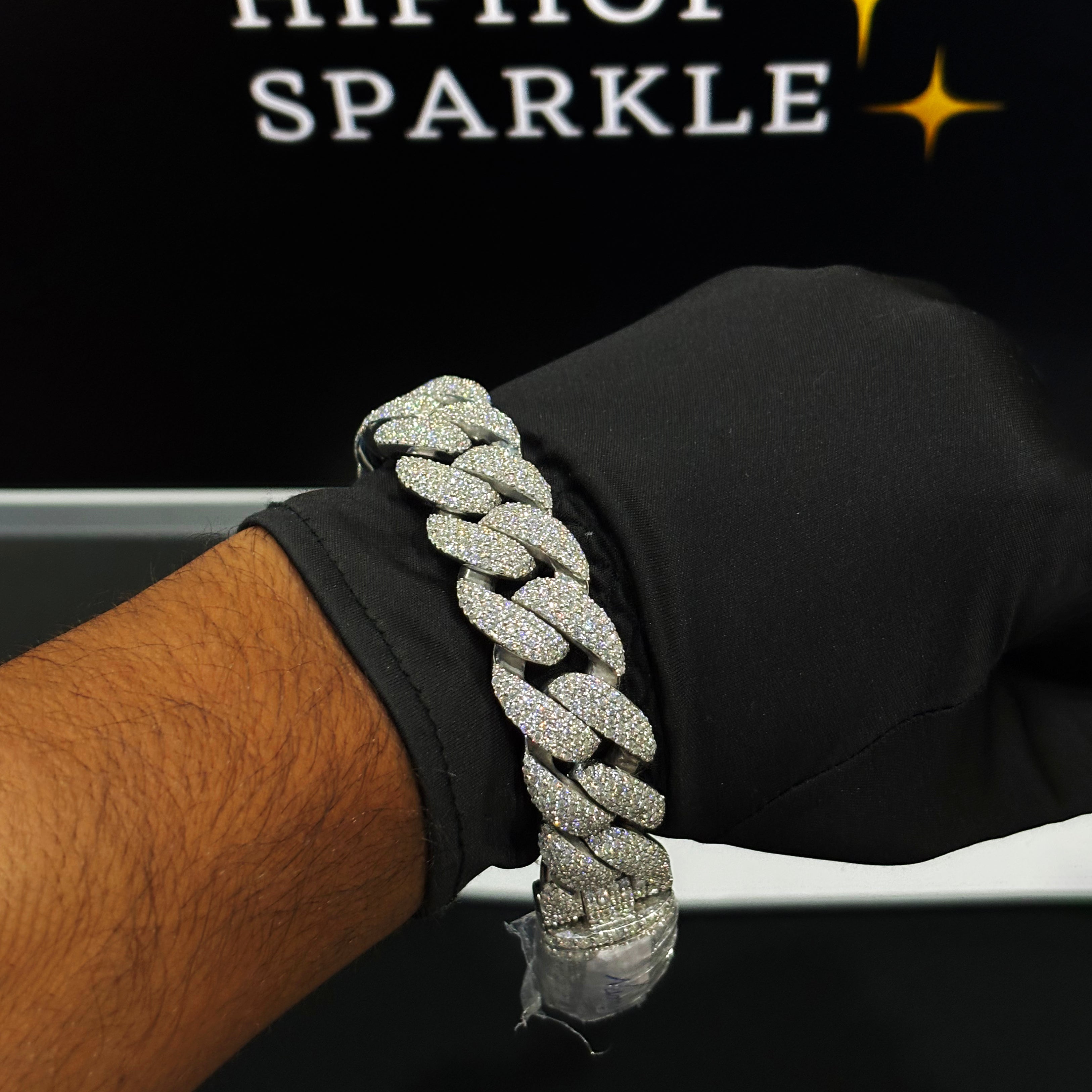 Full Diamond Moissanite Hip Hop Bracelet