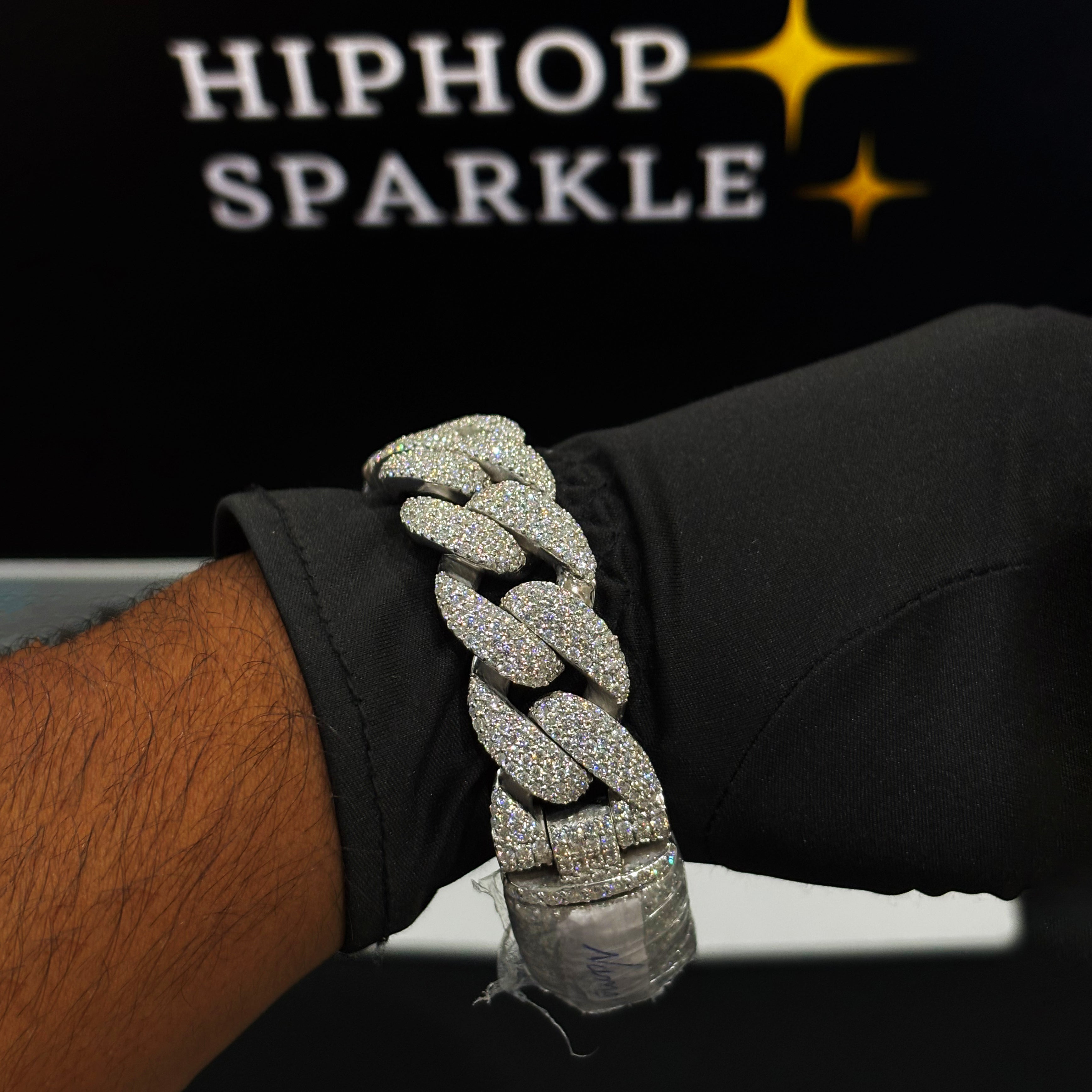 Full Diamond Moissanite Hip Hop Bracelet